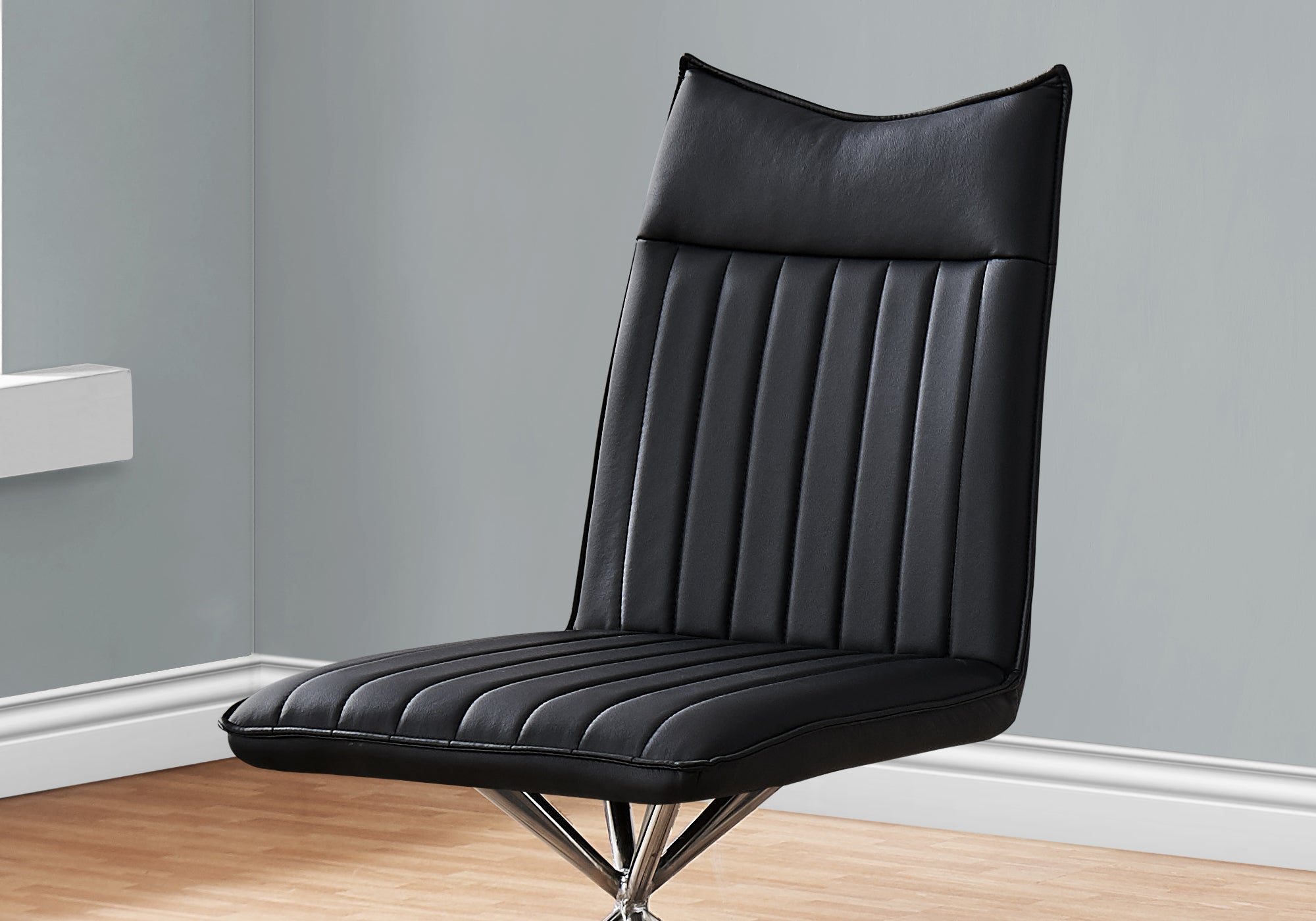 Modern Black PU Leather Dining Chairs Set of 2 - Elegant Faux Leather Kitchen Chairs for Dining Room, Restaurant & Home Decor