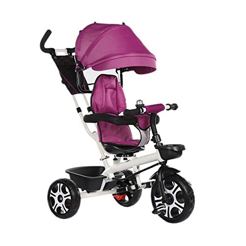 3-in-1 Convertible Kids Bike with Rotating Seat & Brakes - Purple Toddler Bicycle for Boys & Girls Ages 2-5 | Perfect for Park Rides, Neighborhood Adventures & Learning to Cycle