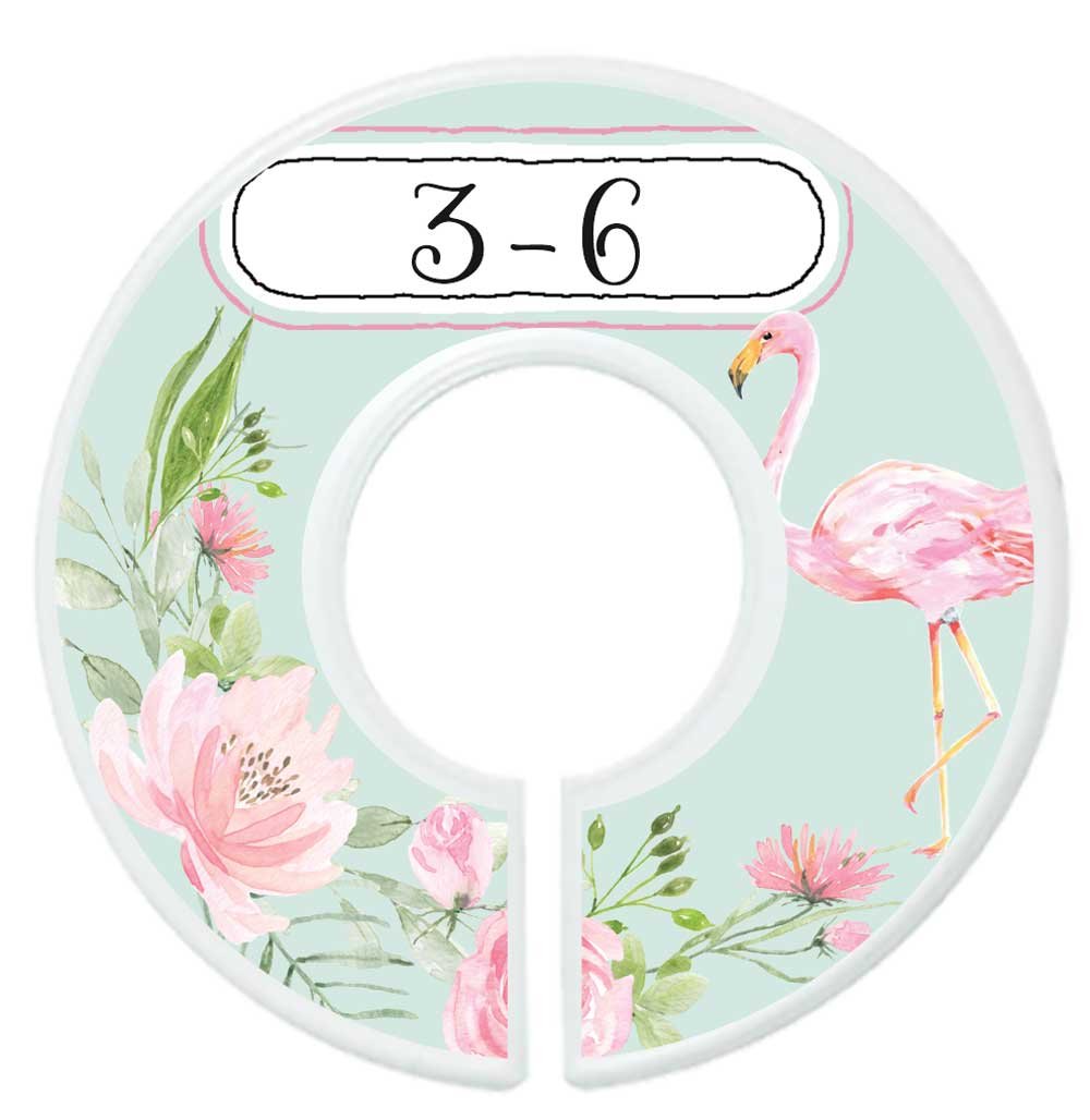 Floral Flamingo Baby Girl Closet Dividers - Nursery Organization for Newborn & Toddler Clothes - Perfect for Nursery, Baby Shower & Kids Room Organization