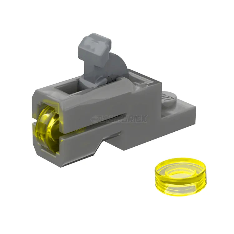 LEGO Minifigure Accessory - Mini Blaster Projectile Launcher Fires 1x1 Tiles in Trans Yellow | Perfect for LEGO Battles, DIY Toy Weapon & Action Figure Play Scenes [MiniMOC]