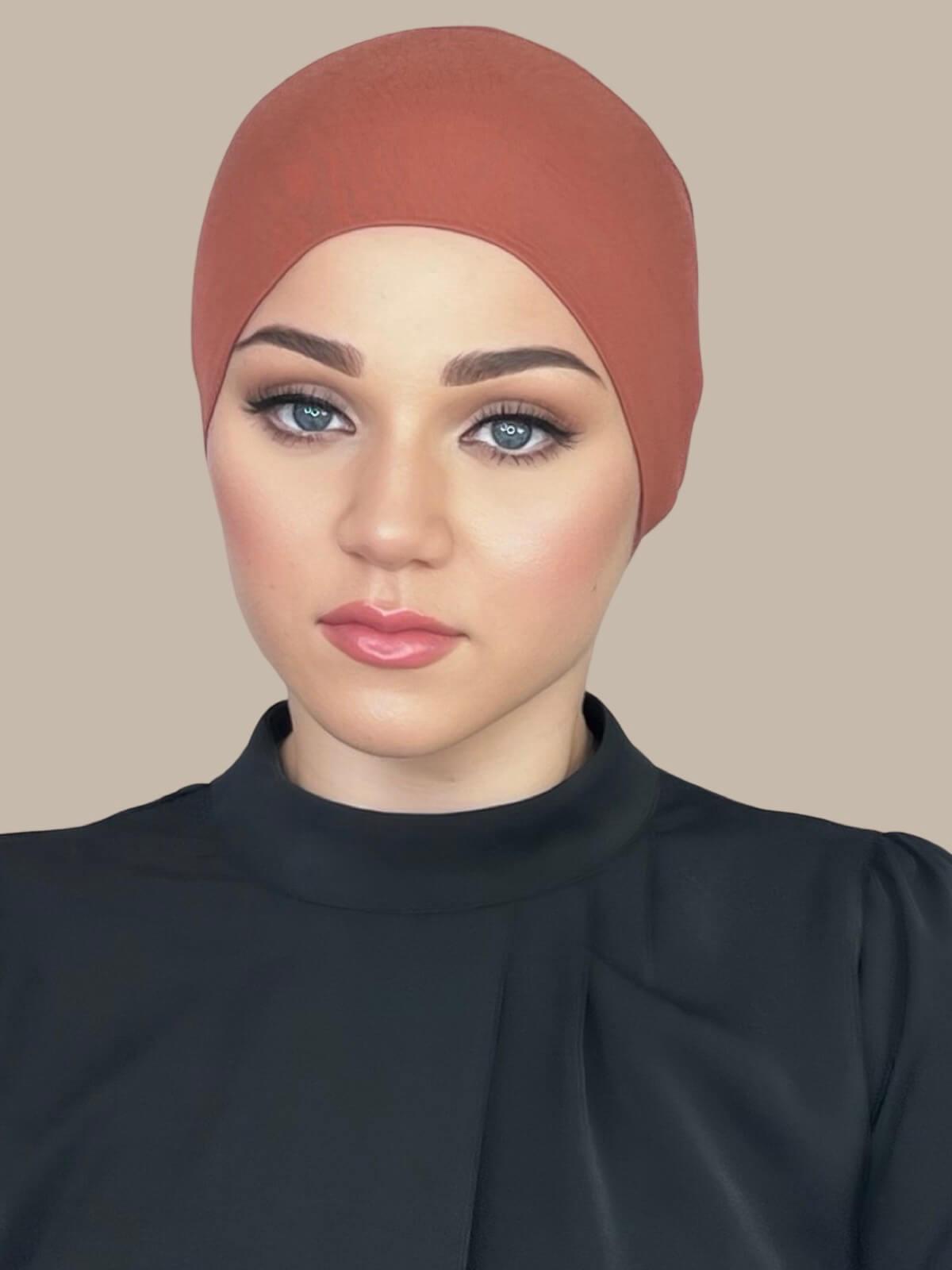 Premium Jersey Under Scarf Brick Red - Soft & Comfortable Hair Cover for Women - Perfect for Hijab, Head Wrap, and Everyday Fashion Accessory