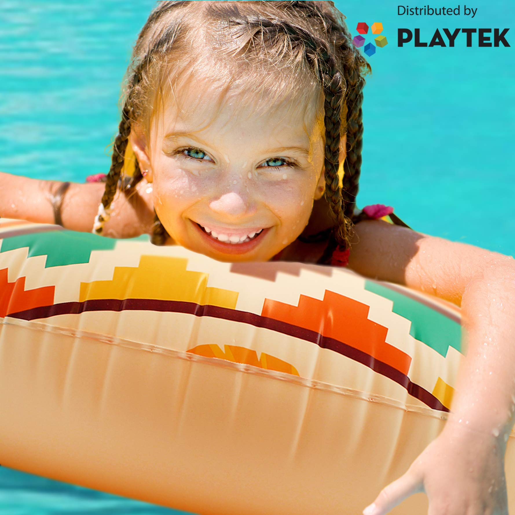 Large Round Tribal Print Pool Float Ring - Durable Inflatable Swim Tube for Adults, Beach, Pool & Water Sports - Perfect for Relaxing, Sunbathing & Summer Fun (PT8028)