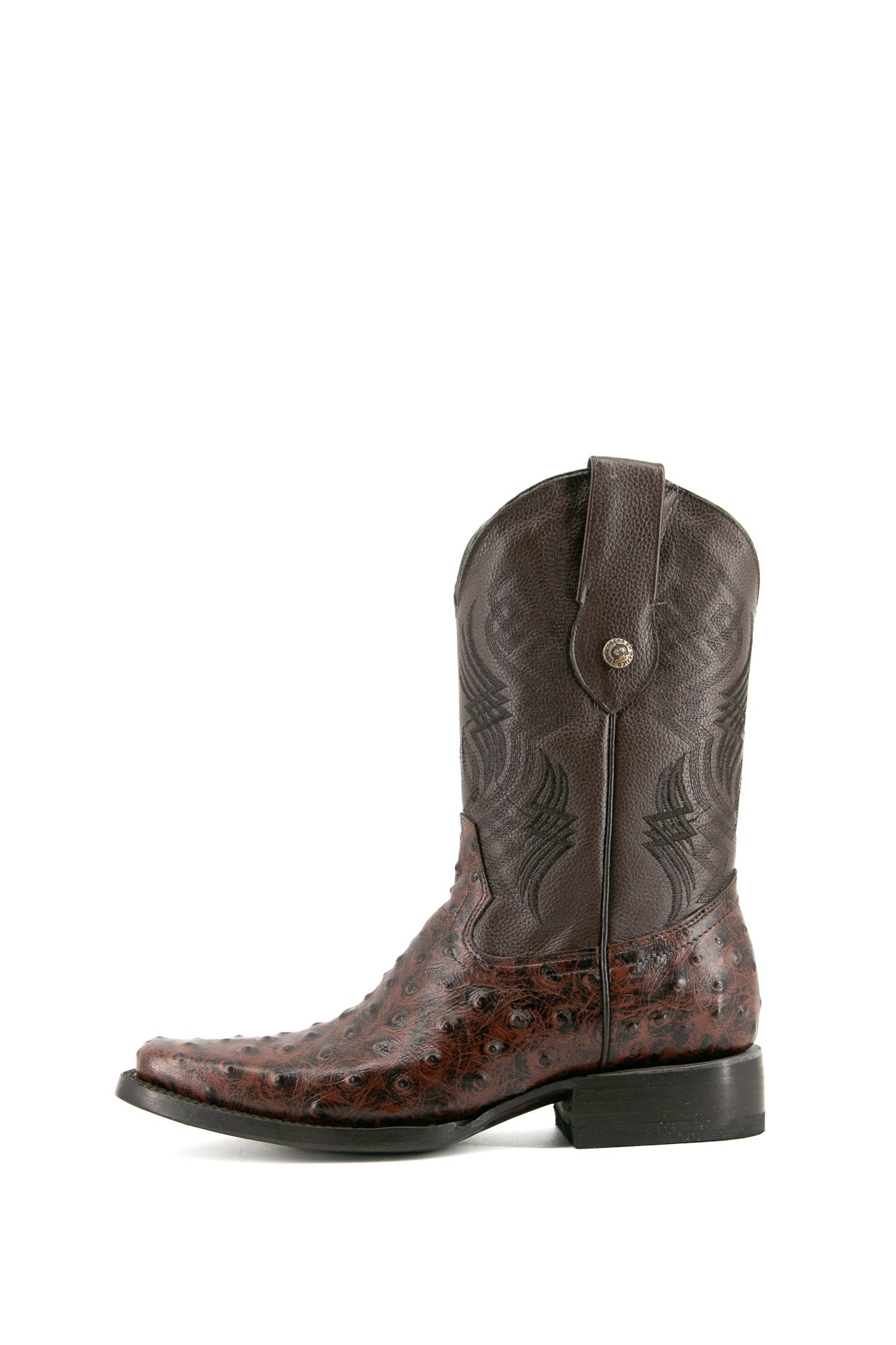 Vintage Ostrich Print Cowboy Boots for Men & Women - Western Rodeo Style Leather Boots - Perfect for Country Music Festivals, Line Dancing & Cowboy Themed Parties
