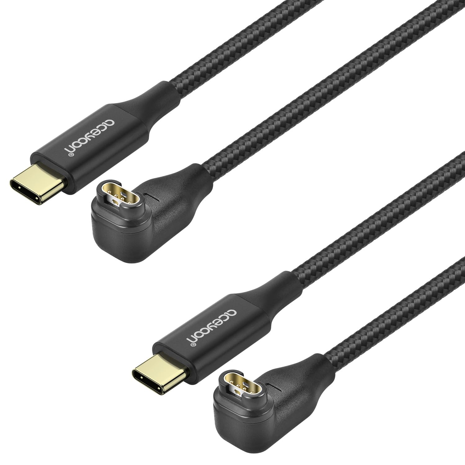 2 Pack USB C Charging Cable for Garmin Watch (1.6FT + 3FT) - Compatible with Vivoactive 5/4/3, Fenix 7/6/5/S/X, Forerunner 945/45/45S, Vivomove, Venu 3/2/Sq - Fast Charging Cord for Fitness Tracking & Outdoor Activities