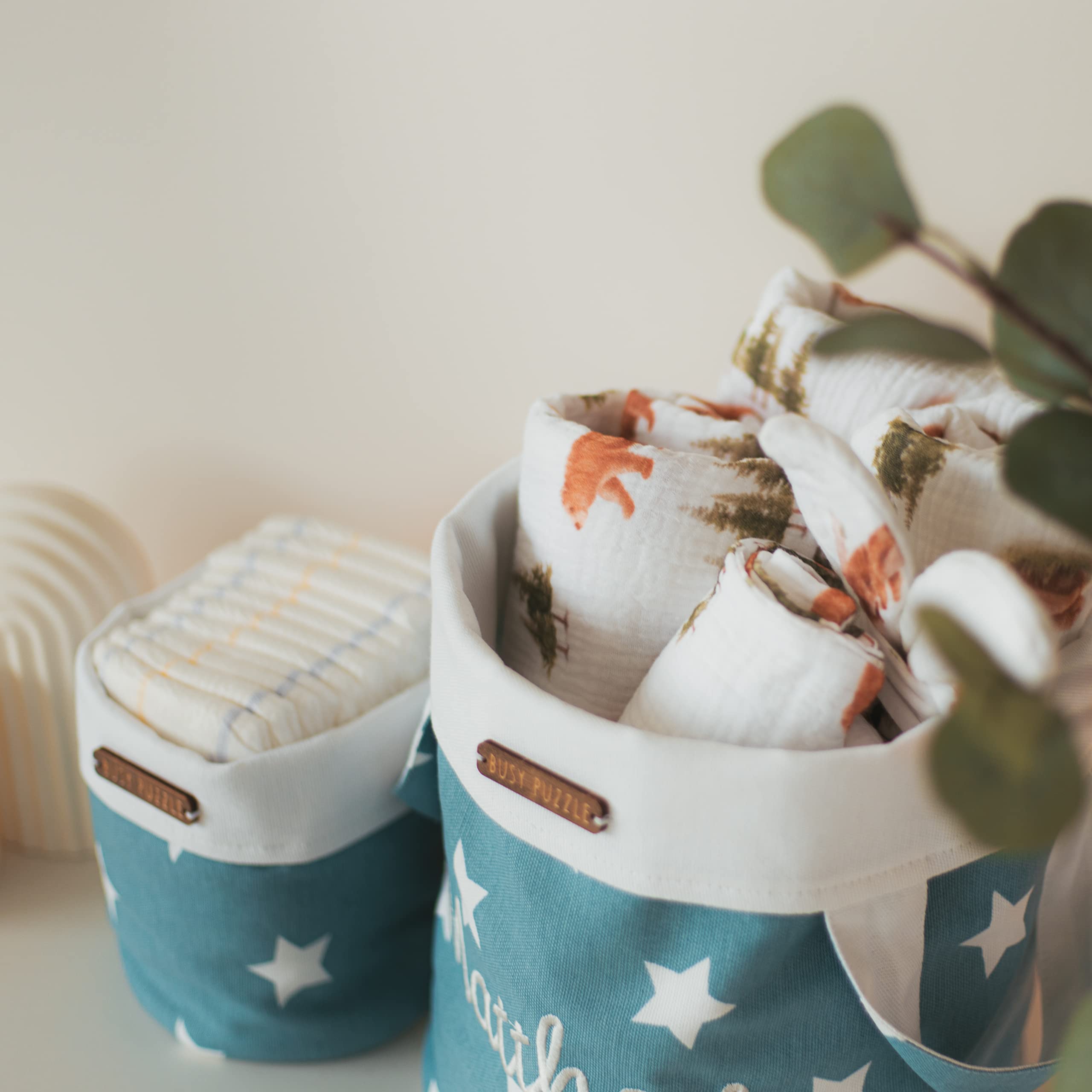 Personalized Kids Organizer Basket with Name Embroidery - Storage for Boys & Girls Toys, Nursery Decor - Perfect for Bedroom Organization and Playroom Storage