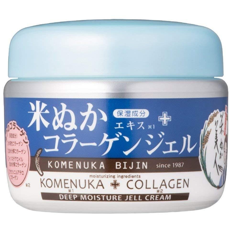Nihonsakari Komenuka Bijin Deep Moisture Jell Cream 100g - Japanese Rice Bran Beauty Gel for Hydrated, Glowing Skin | Perfect for Night Care & Dry Skin Treatment