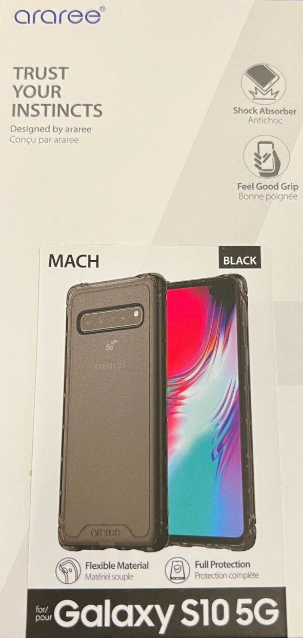 Araree Mach Galaxy S10 5G Case - Slim Protective Cover for Samsung Galaxy S10 5G (Black) | Perfect for Everyday Use & Travel Protection