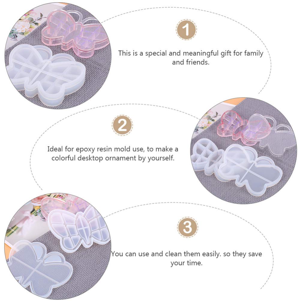 EXCEART Clear Silicone Butterflies Storage Box Mold for Epoxy Resin Casting - Jewelry Box Making Mould Set with Lid - DIY Craft Supplies for Home Decor & Gift Making