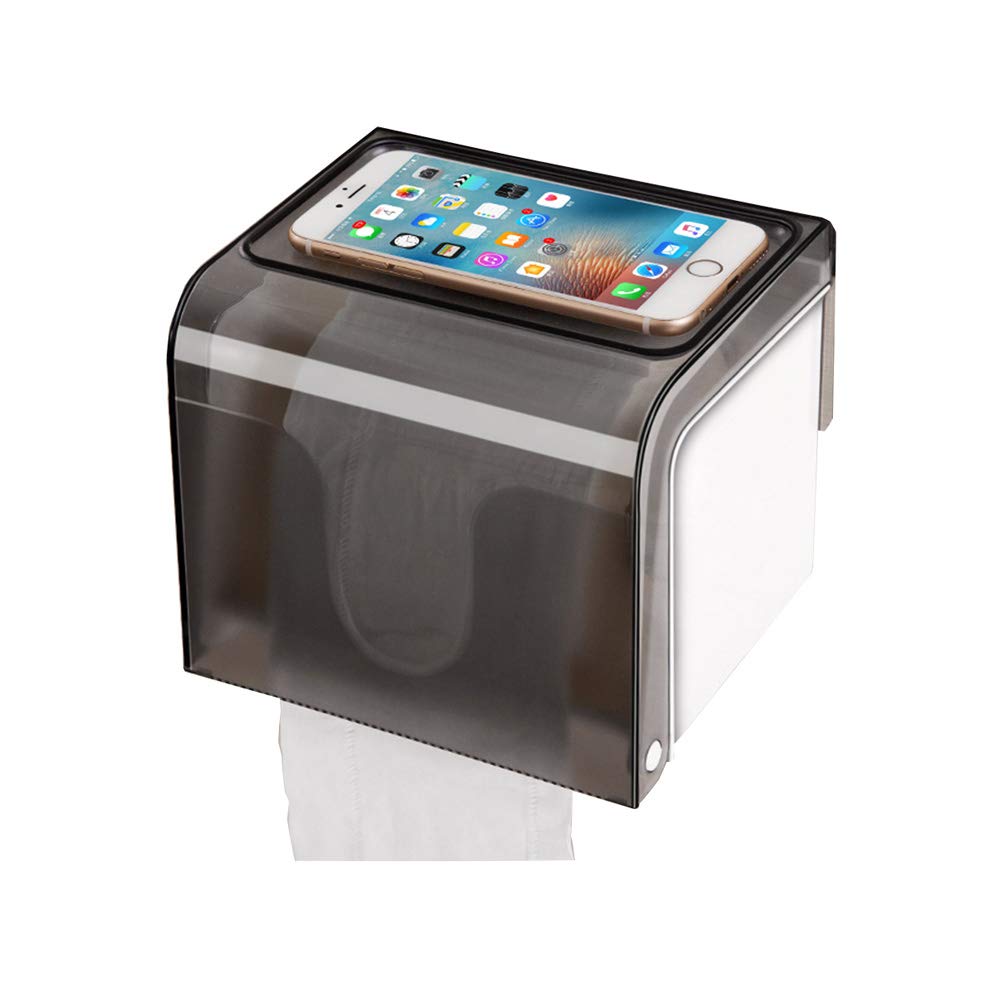 Waterproof Toilet Paper Holder - Free Punch Bathroom Tissue Box Dispenser with Roll Paper Tube, Durable Toilet Paper Tray Rack for Home, Office & RV Use