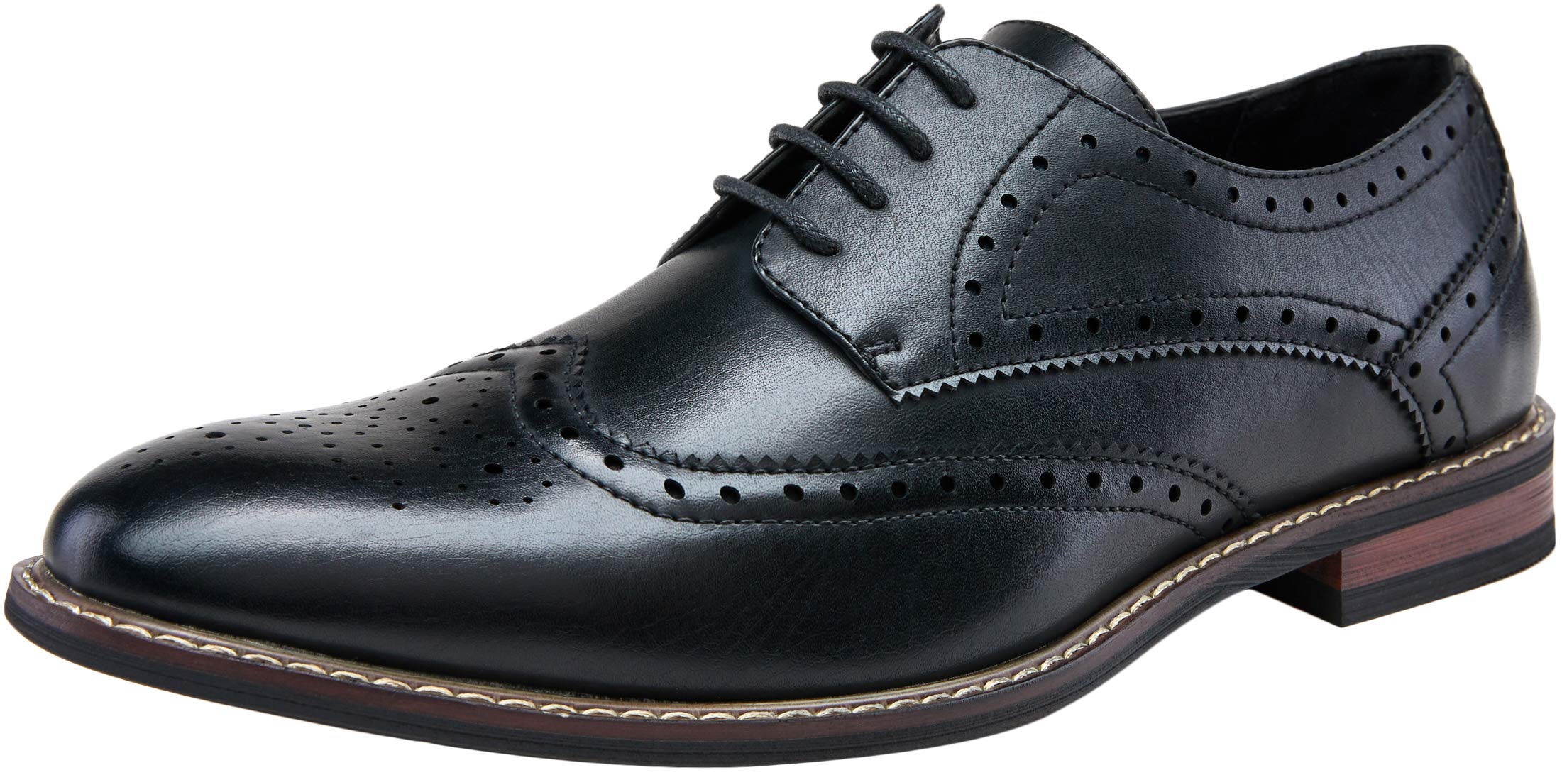 Premium Jousen Men's Wingtip Oxford Dress Shoes - Classic Cap Toe Brogue Business Formal Shoes for Office, Wedding & Special Occasions