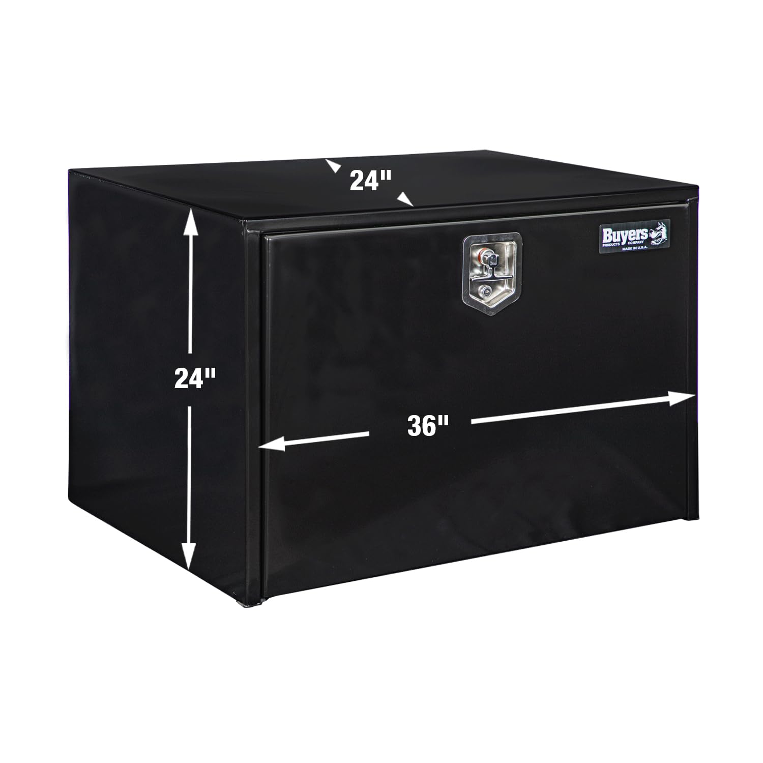 Buyers Products 1704305 Black Steel Underbody Truck Tool Box with Lockable T-Handle Latch - 24x24x36 Inch Heavy Duty Storage Chest | Made in USA | Perfect for Pickup Trucks, Work Vans & Construction Equipment Organization