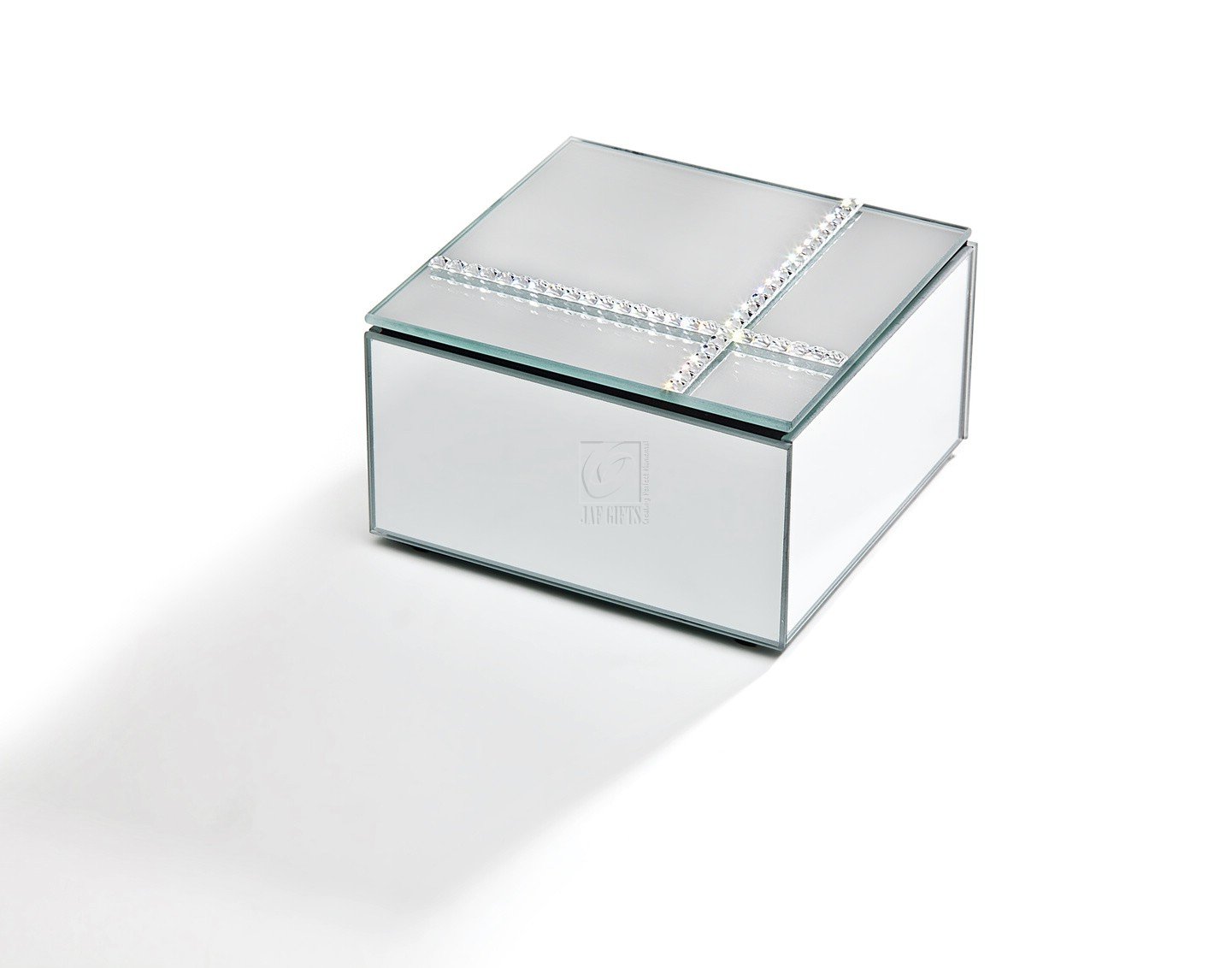 Mirrored Diamond Jewelry Box for Women - Elegant Cross Design Jewelry Organizer for Necklaces, Rings & Earrings - Perfect for Travel, Gift Giving & Vanity Display
