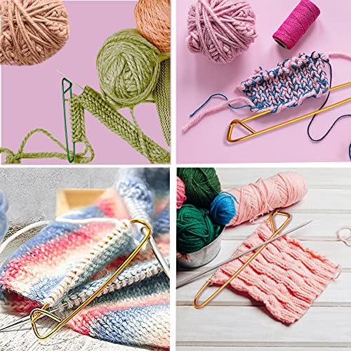 12 Pack Aluminum Knitting Stitch Holders - Durable Knitting Needle Accessories for Crochet, Loom & Hand Knitting Projects - Perfect for Sweaters, Scarves & Blankets