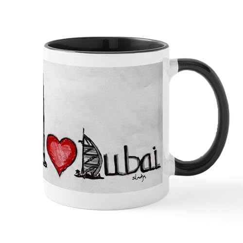 White/Black Inside - I Love Dubai Mugs