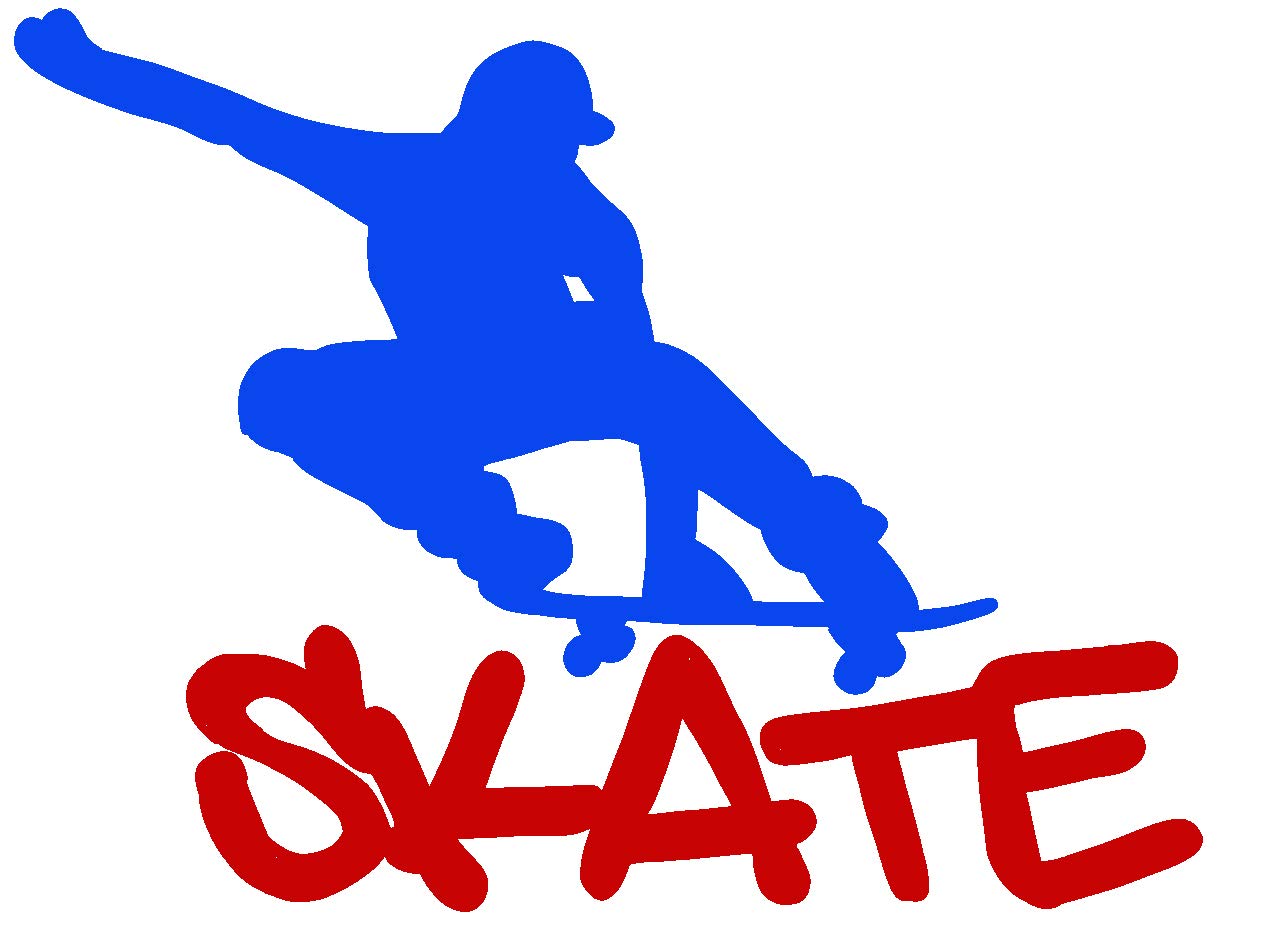 Skateboard Vinyl Decal Sticker - 5 Inch Die-Cut Waterproof Decal for Cars, Trucks, Windows, Laptops, Tablets - 3.0 Mil Thick Premium Vinyl - Blue & Red Design - Perfect for Skateboarders, Car Enthusiasts & DIY Decor