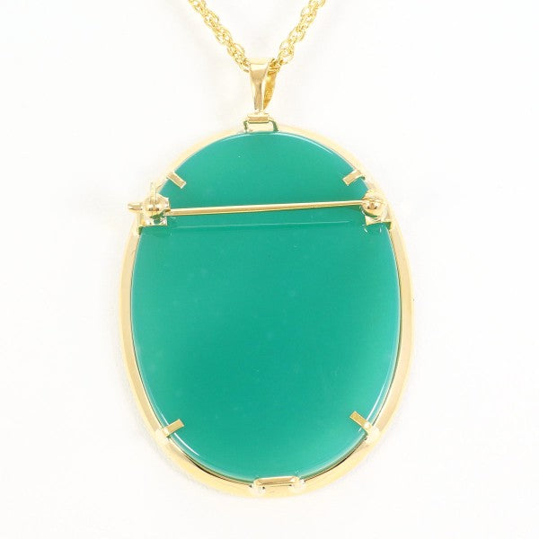 18K Yellow Gold Cameo Necklace & Brooch Set - Vintage Stone Cameo Pendant for Women - Elegant Jewelry Gift for Birthday, Anniversary & Special Occasions