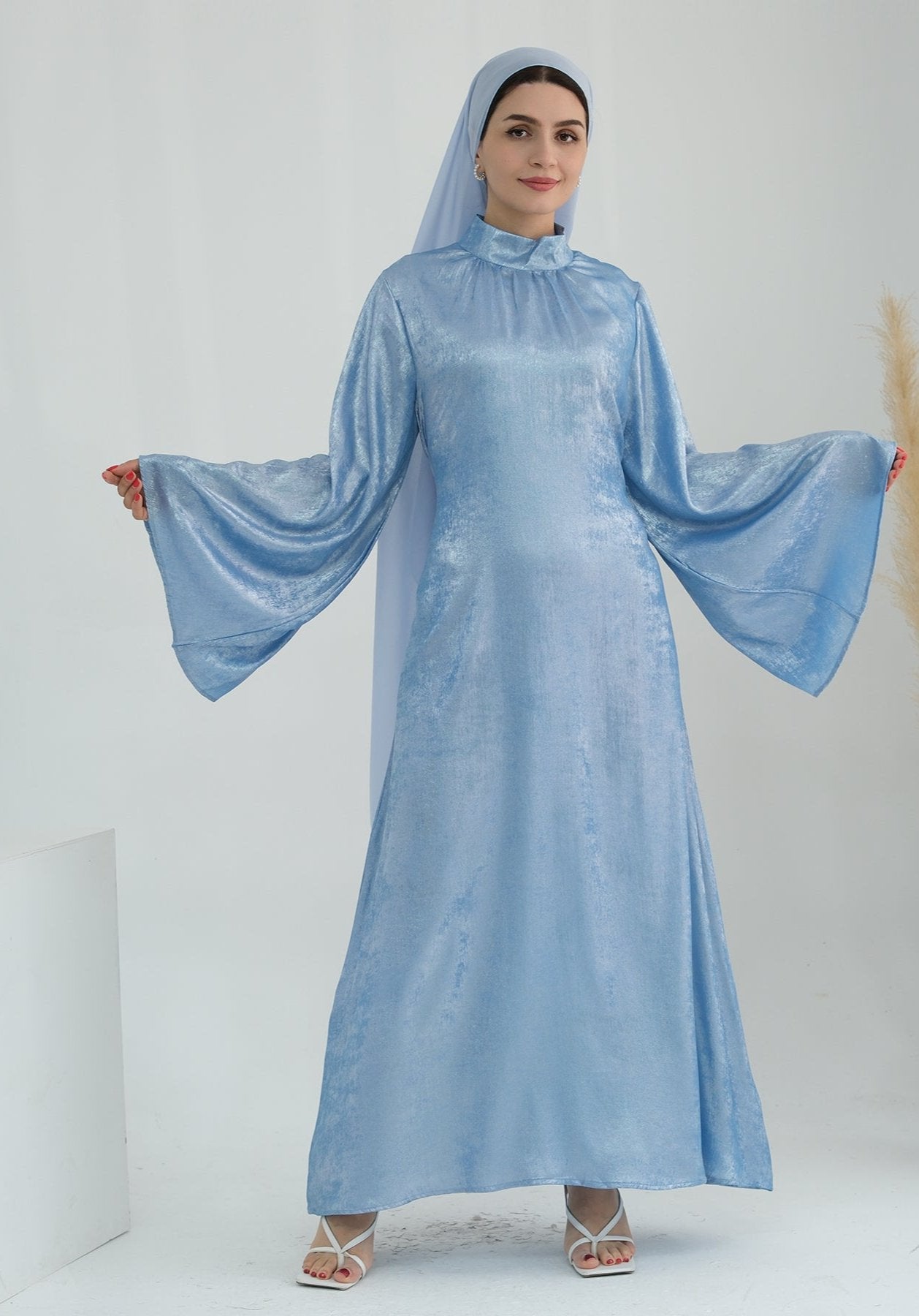 Bailey Shimmer Maxi Dress - Blue | Elegant Long Formal Dress for Women | Perfect for Weddings, Parties & Evening Events