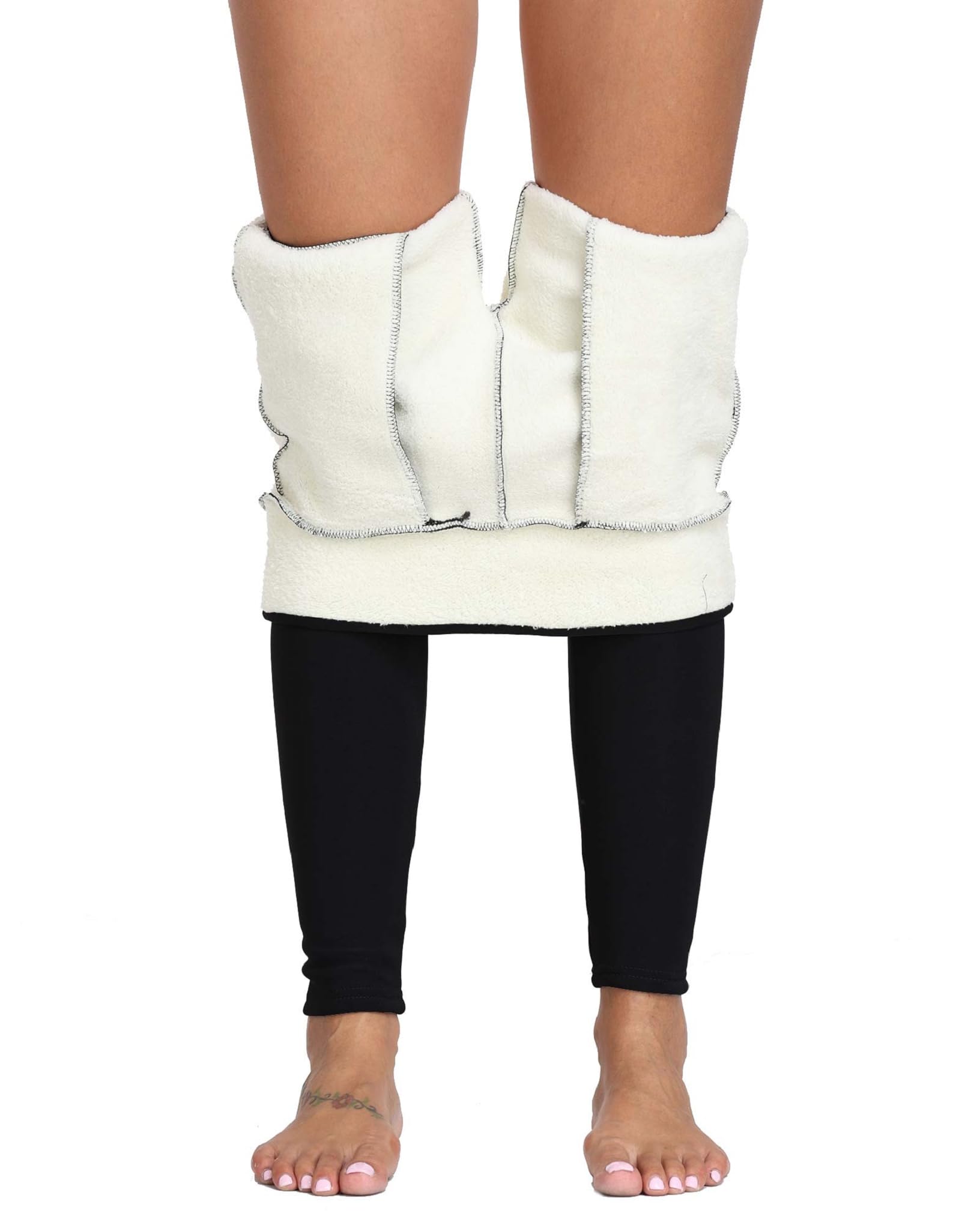 Joligiao Women's Fleece Lined Thermal Winter Leggings - High Waisted Thick Fleece-Lined Tights with Pockets & Tummy Control - Perfect for Yoga, Running, Workout & Cold Weather