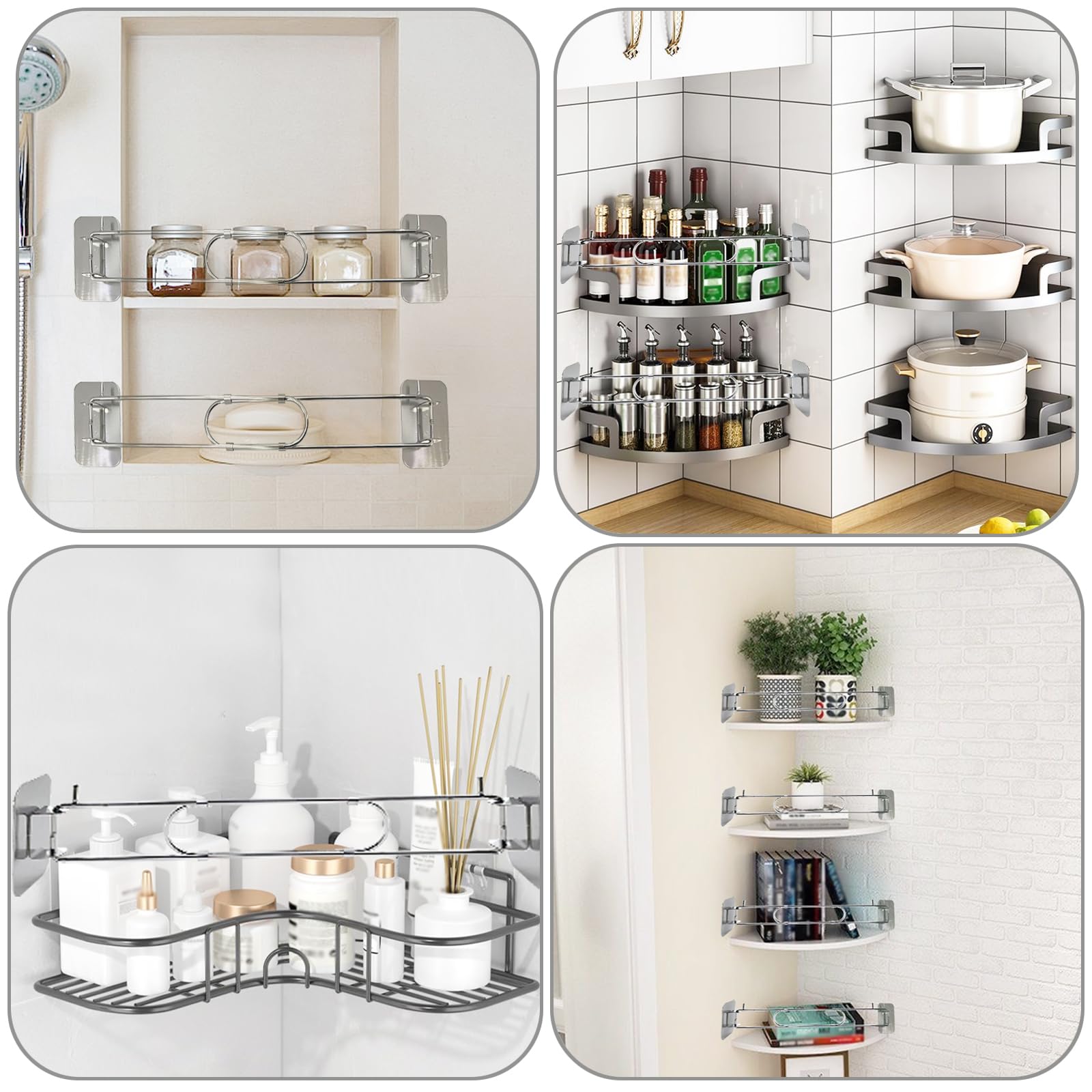 Adjustable Stainless Steel RV Shower Corner Storage Bar - 7 to 13 Inches Organizer for Camper Bathroom Shelves (2 Pack) | Perfect for RV, Travel Trailer & Tiny Home Bathroom Organization