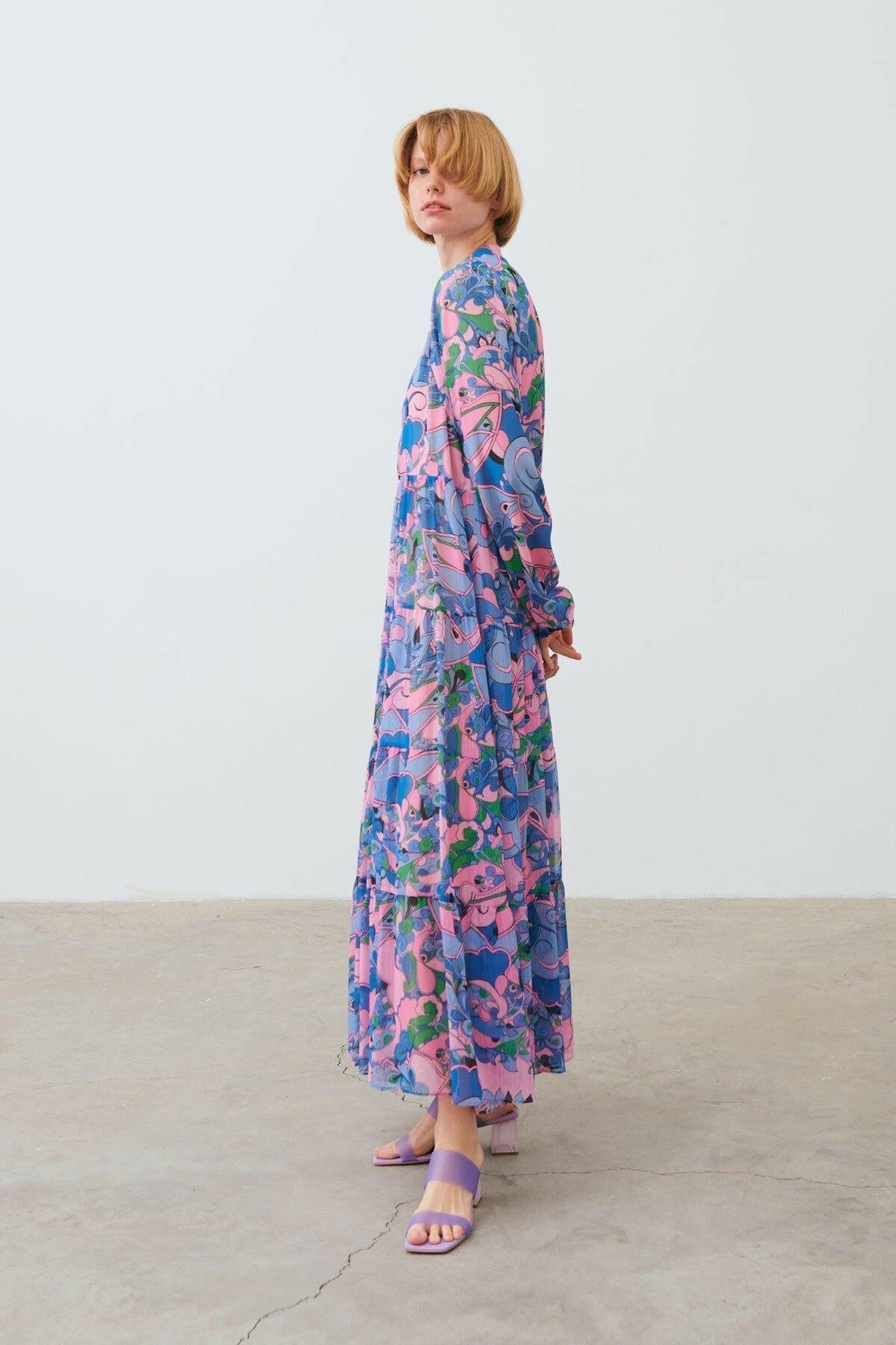 Naomi Long Sleeve Maxi Dress in Lavender - Elegant Flowy Women's Formal Evening Gown for Weddings, Parties & Special Occasions