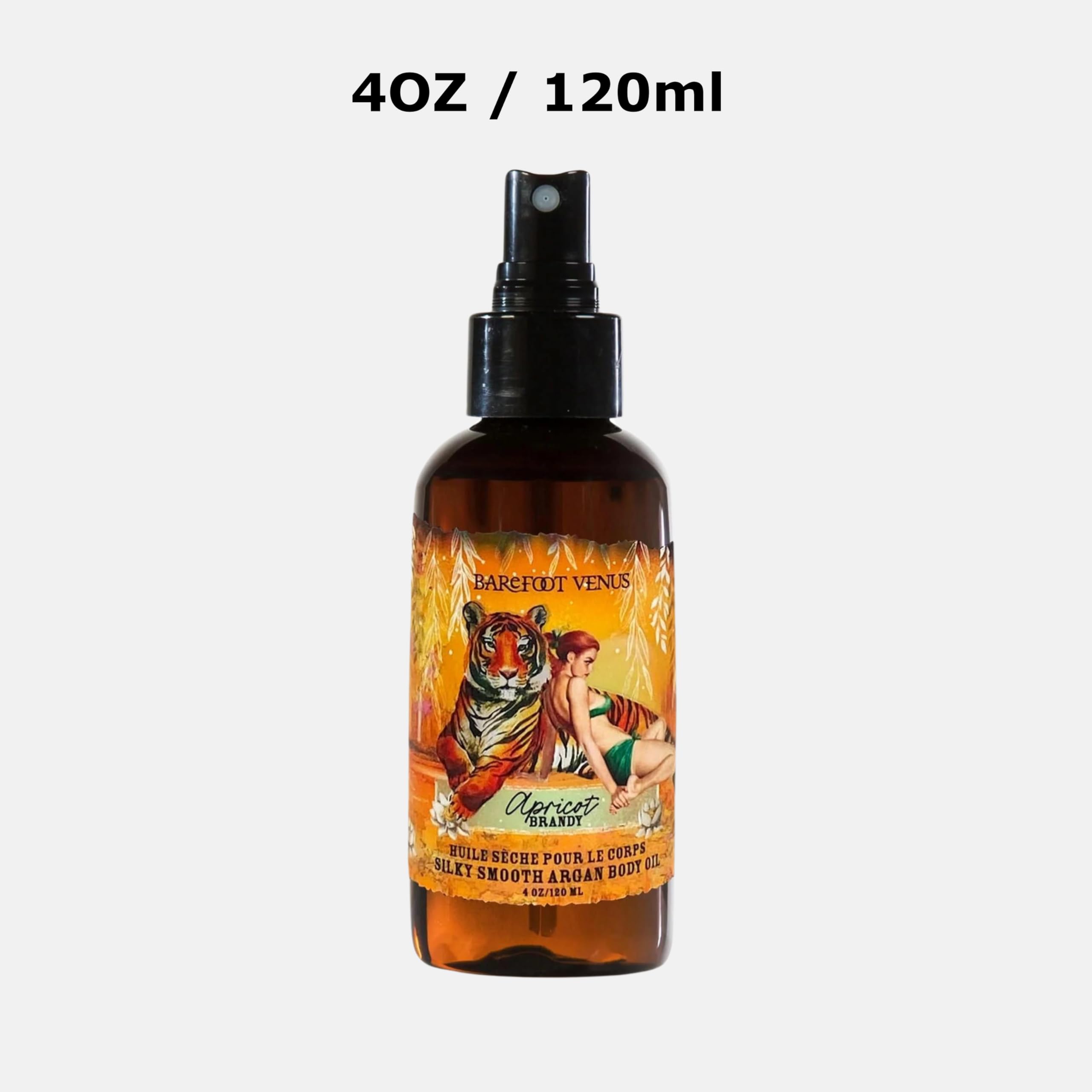 Apricot Brandy Argan Body Oil - 120ml | Hydrating & Nourishing for Dry Skin | Perfect for Massage, After Shower & Daily Moisturizing