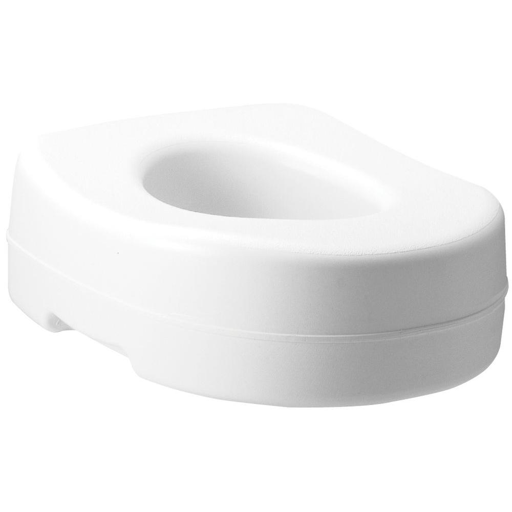 Carex Economy Raised Toilet Seat with Handles - 4 Inch Height Adjustable Toilet Riser for Elderly & Disabled - Bathroom Safety Aid for Seniors, Post-Surgery Recovery & Mobility Assistance