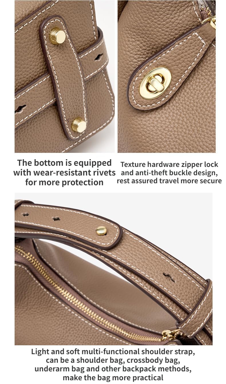 Premium Genuine Leather Women's Crossbody Bag - Fashion Designer Handbag & Purse for Everyday Use, Work, Travel and Special Occasions