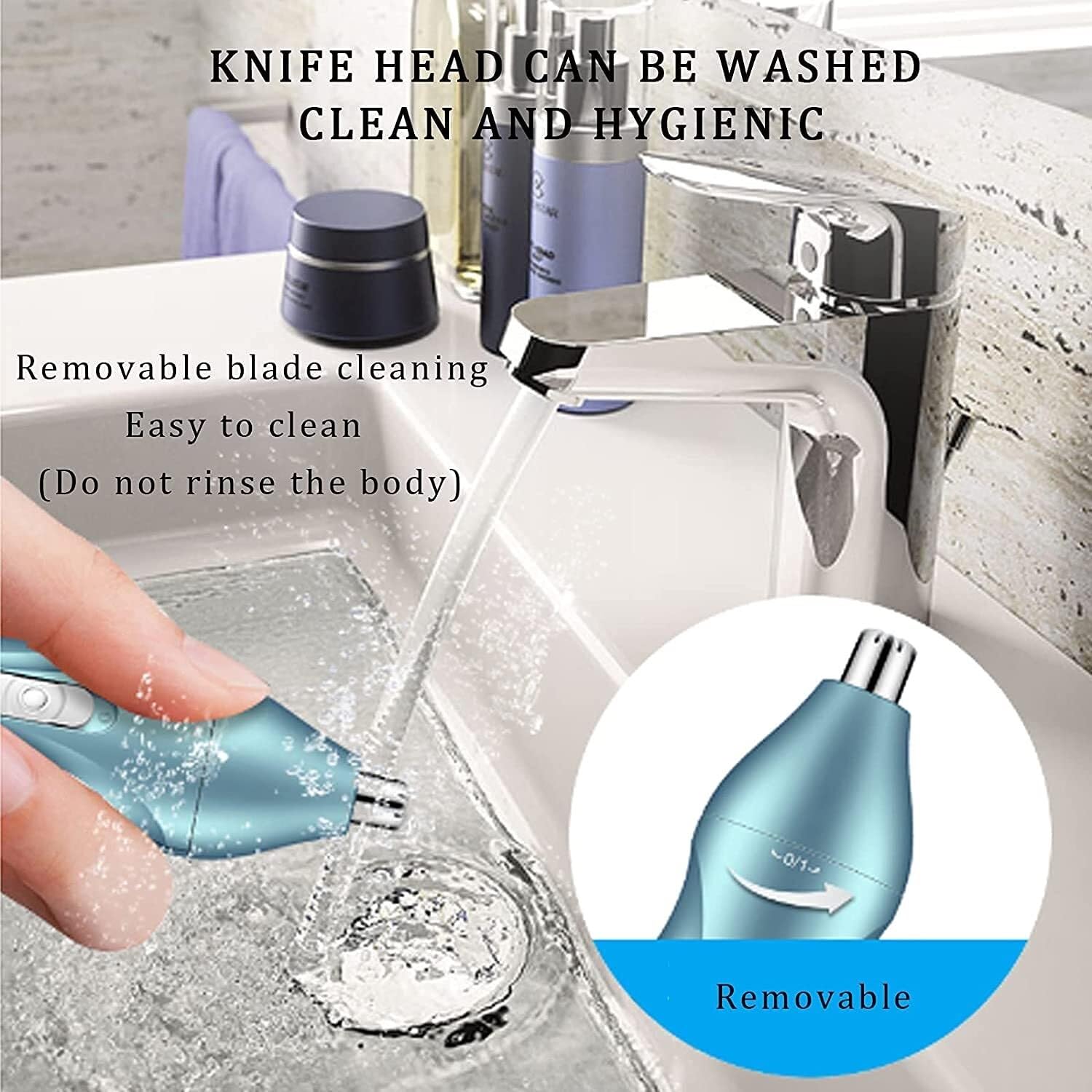 Professional USB Rechargeable Nose & Ear Hair Trimmer for Men - Painless Hair Removal Grooming Kit - Perfect for Travel, Home & Personal Care