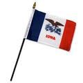 4x6 Inch Iowa Miniature Desk Flag - Small Iowa State Stick Flag for Office Desk, Home Decor, and Patriotic Displays - Perfect for Gifts, Events, and Collectors