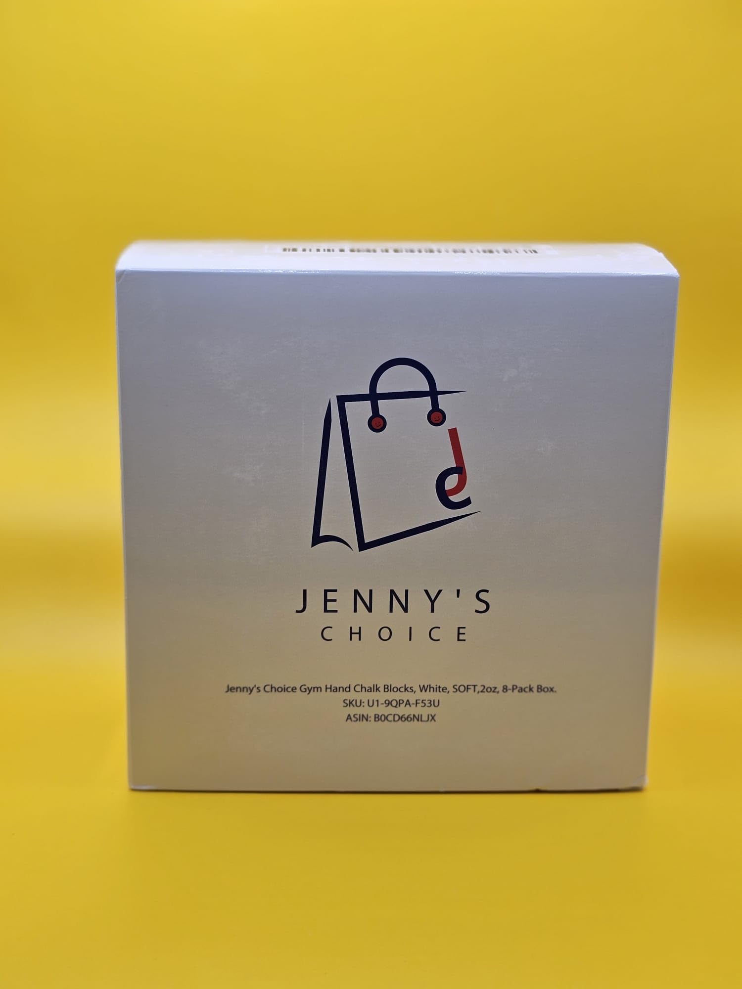 Jenny's Choice Premium Gym Chalk Blocks - 2oz White Magnesium Carbonate for Weightlifting, Rock Climbing & Gymnastics - 8-Pack Soft Hand Chalk for Better Grip - Ideal for CrossFit, Powerlifting & Workout Training