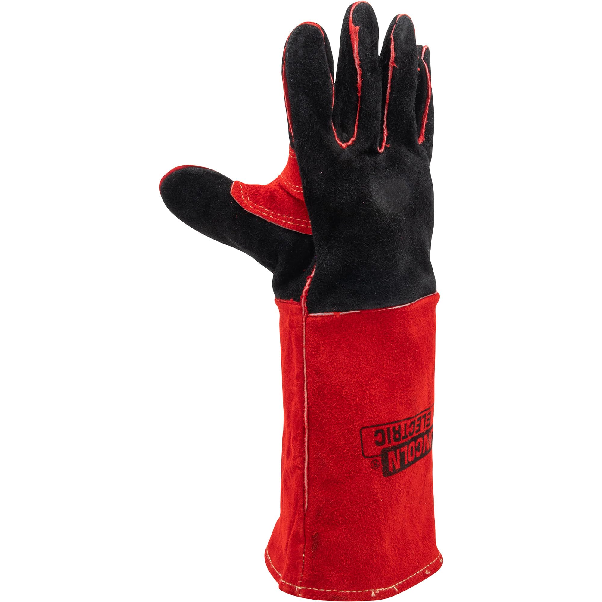 Lincoln Electric Unisex Adult Long Cuff Gloves - Red, One Size Fits Most - Durable Work Gloves for Welding, Construction & DIY Projects