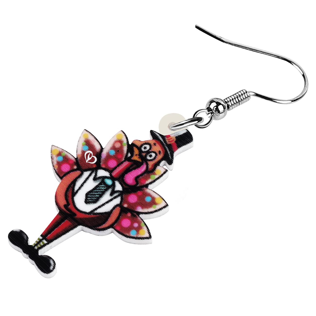 WEVENI Acrylic Fall Thanksgiving Pumpkin Turkey Earrings - Anime Chicken Dangle Drop Fashion Jewelry for Women - Perfect Gift for Thanksgiving, Halloween, Cosplay & Anime Conventions