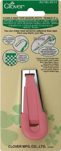 Clover Fusible Bias Tape Maker 3/4-Inch for Sewing & Quilting - Perfect for DIY Garment Edges, Home Decor & Craft Projects (1 Pack)