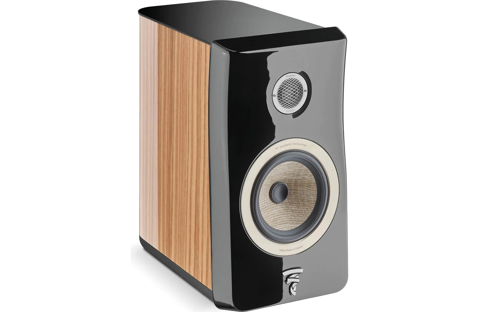 Focal Kanta No1 2-Way Bookshelf Speakers - Premium Walnut High Gloss with Gloss Black Front (Pair) - Perfect for Home Theater & Audiophile Listening Rooms