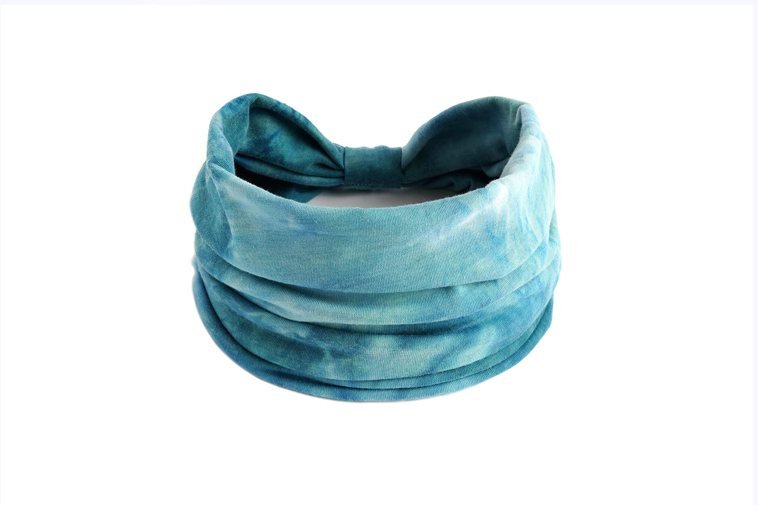 Tie Dye Headbands for Women - Wide Boho Turban Knotted Head Wraps & Yoga Hair Scarves (Pack of 4) - Perfect for Yoga, Workouts, Beach & Festival Fashion Accessories