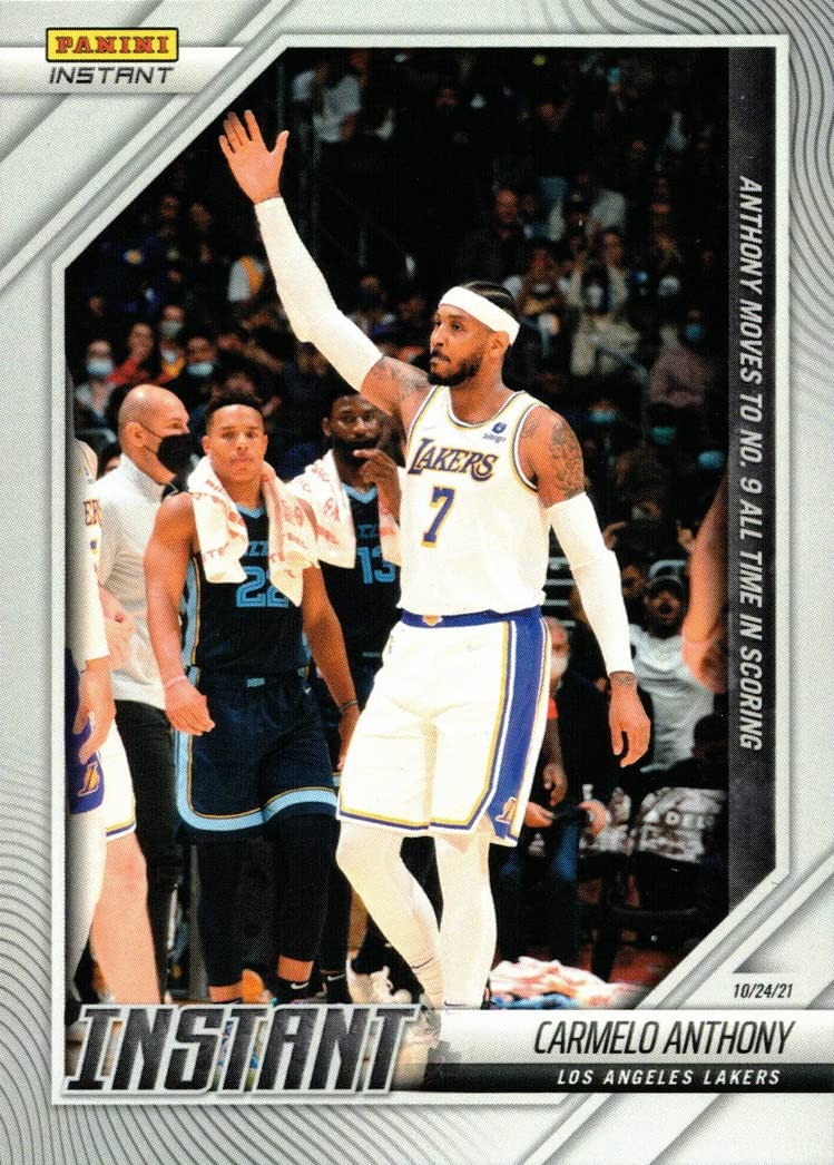 2021-22 Panini Instant #12 Carmelo Anthony Lakers Rookie Card - Limited Edition of 153 - Rare Basketball Collectible for NBA Fans & Card Investors - Perfect for Display, Trading, and Memorabilia Collections