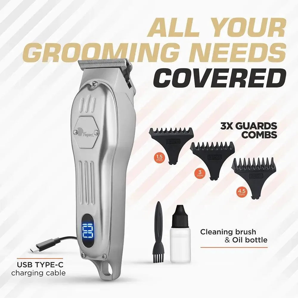 Professional Hair Clipper for Men & Women - Cordless Rechargeable Hair Trimmer with Adjustable Guide Combs - Perfect for Home Haircuts, Beard Trimming & Grooming (Great Gift for Dad, Husband & Barbers)