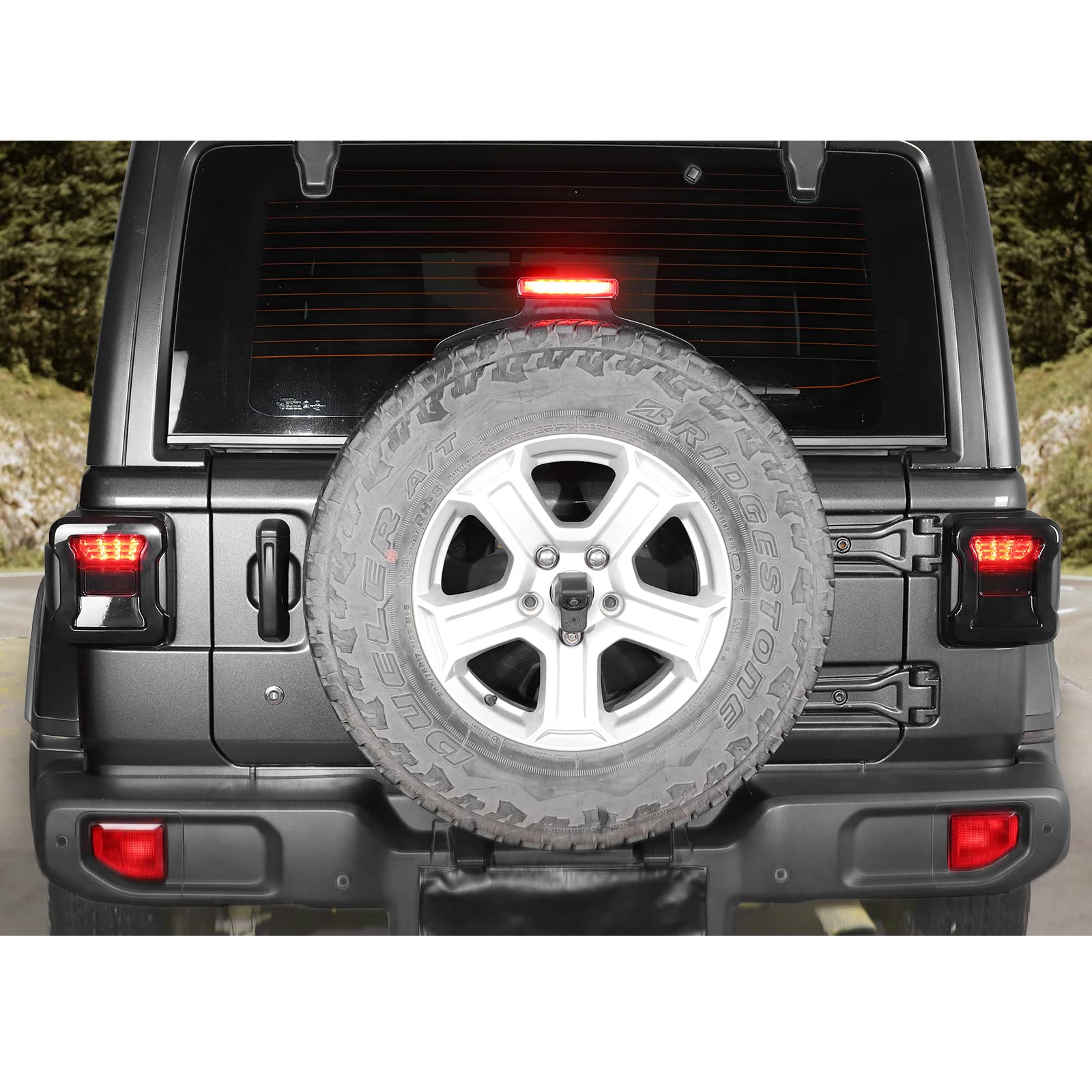 JeCar Smoked LED Tail Light Covers for Jeep Wrangler JL & JLU (2018-2023) - Black Rear Light Guards & Exterior Accessories | Enhanced Style & Protection for Off-Road Adventures & Night Driving