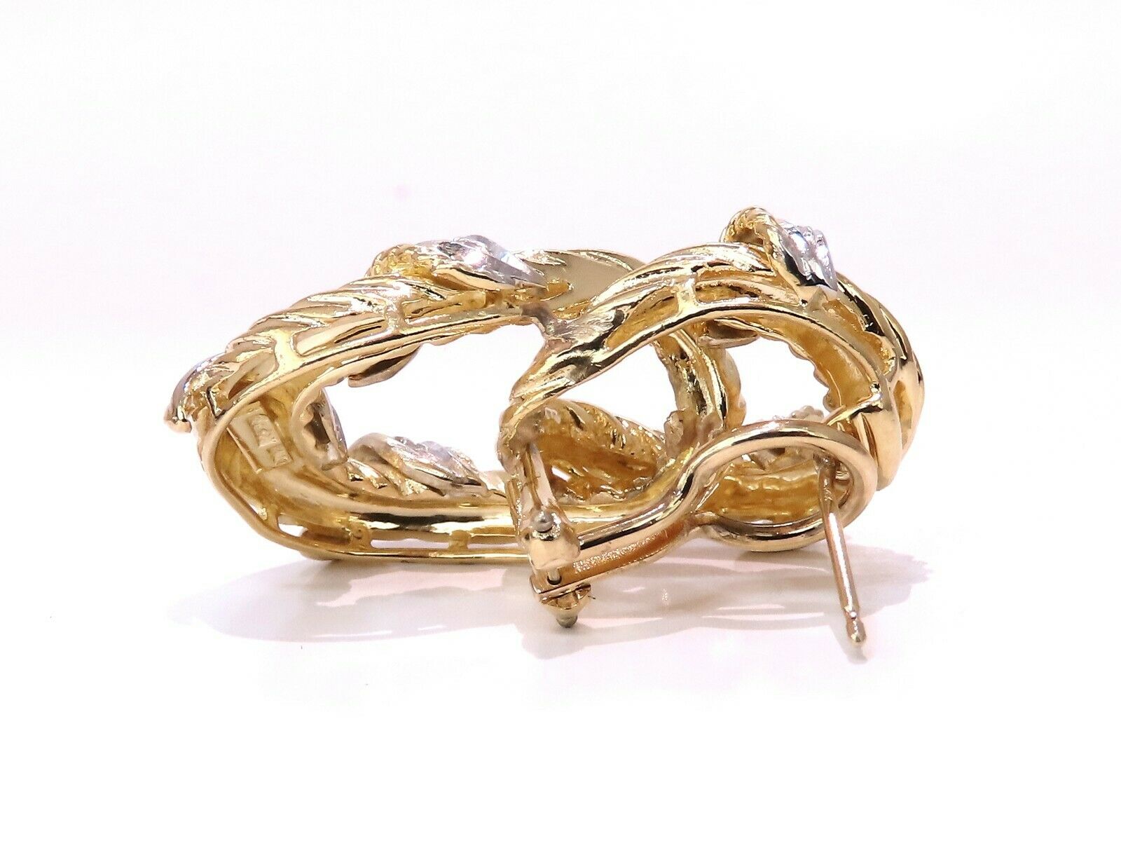 0.50 Carat Natural Round Diamond Loop Link Earrings in 18K Gold Clip-On - Elegant Jewelry for Parties, Weddings & Special Occasions