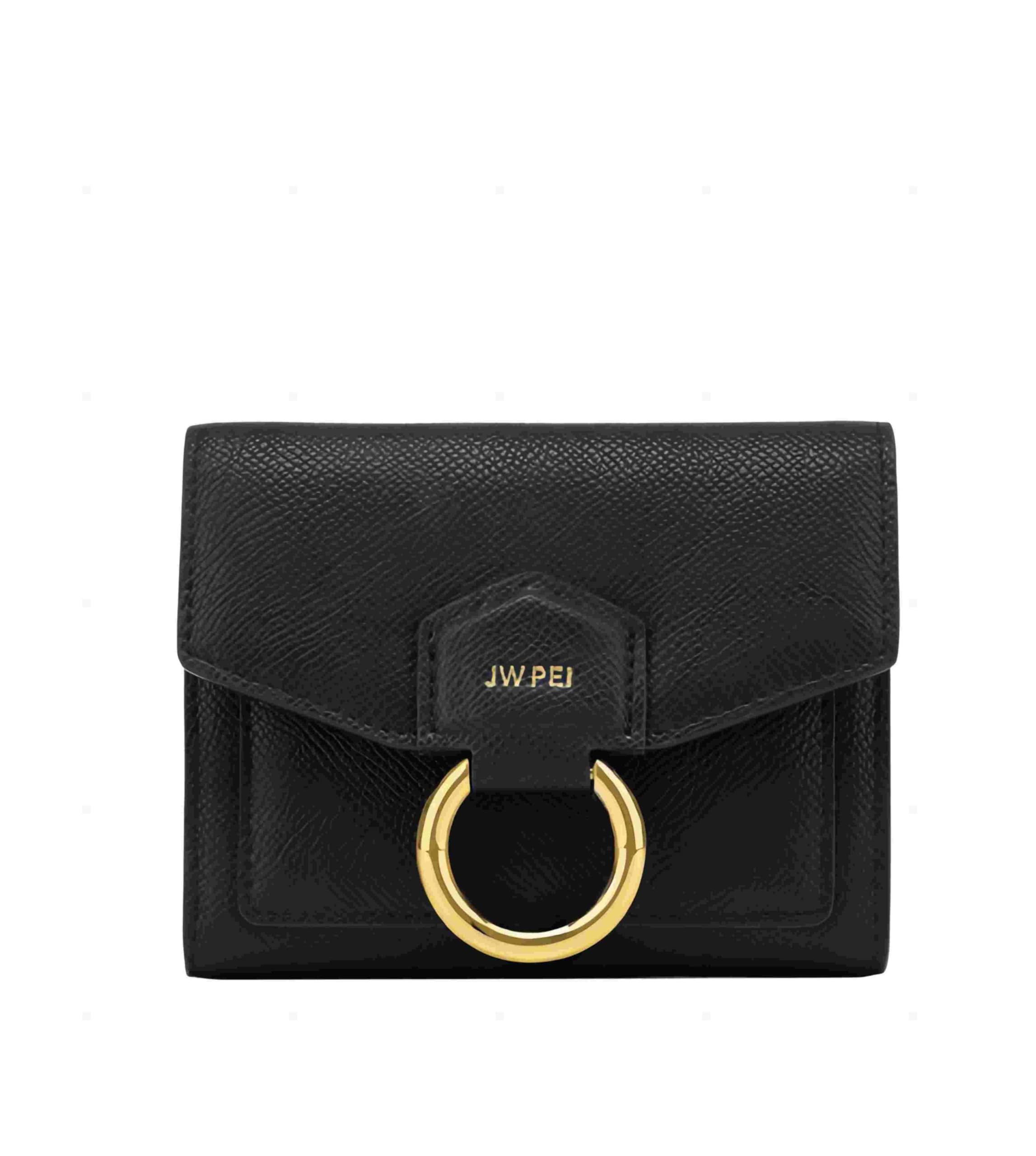 JW PEI Stella Wallet - Black Grained Vegan Leather Crossbody Phone Wallet for Women | RFID Blocking | Perfect for Travel, Shopping & Everyday Use