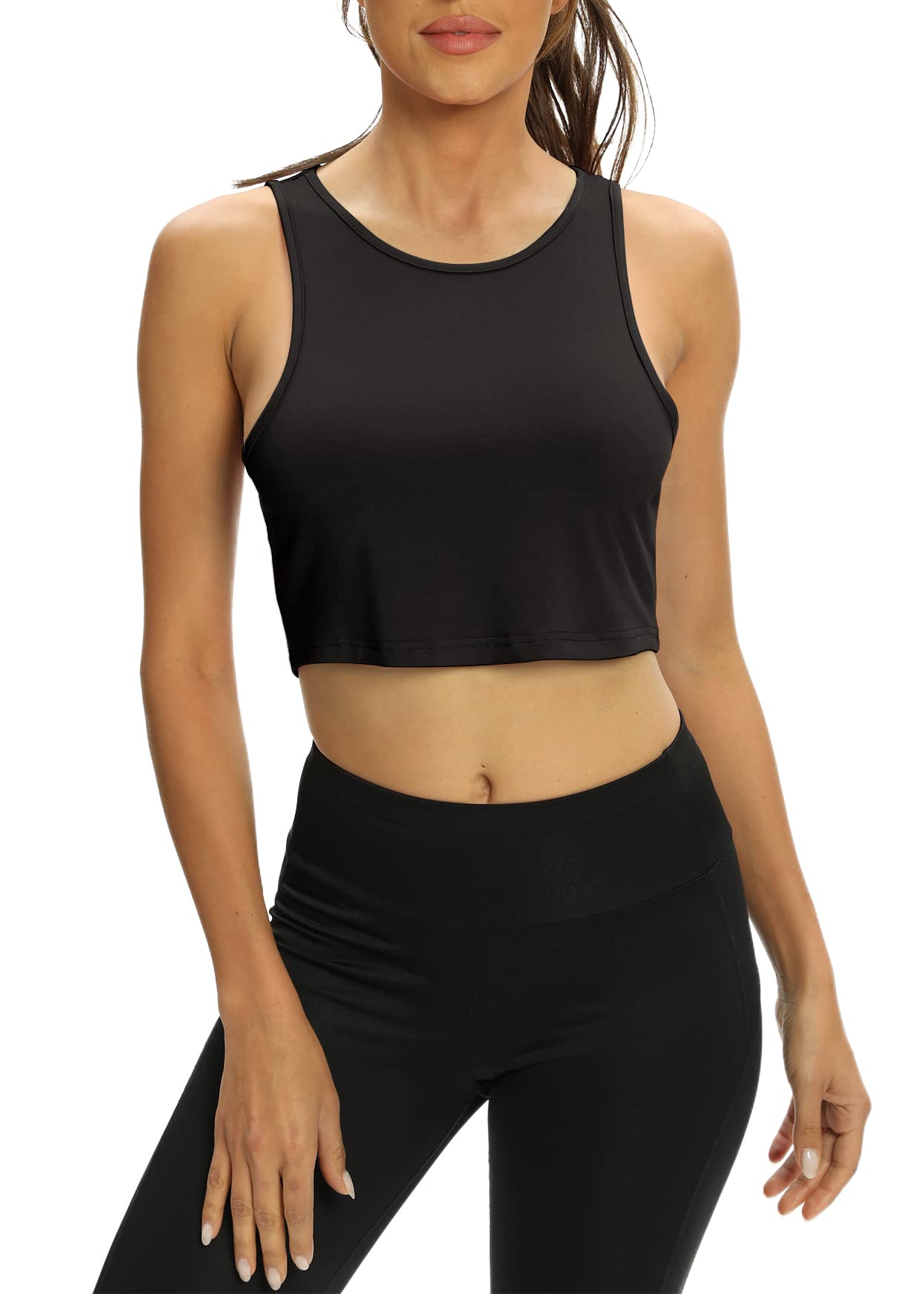 Women's Mippo Crop Top - Cute Sleeveless Yoga Tank Top for Athletic Gym Workouts | Perfect for Yoga, Pilates, Running & Summer Fashion