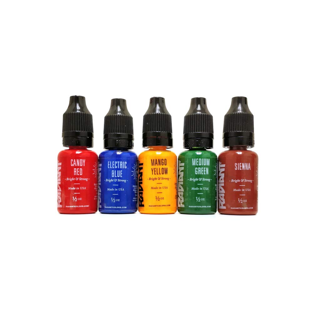 Vibrant Traditional Tattoo Ink Set - 1/2oz Bottles Kit - USA Made Professional Pigment for Tattoo Artists & Beginners - Perfect for Sleeves, Tribal & Old School Tattoos
