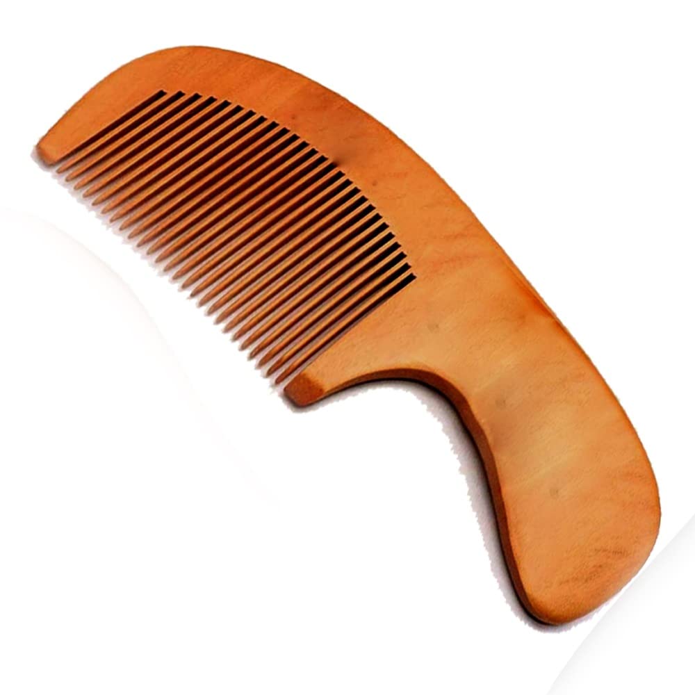 **Tandem Wood Hair Combs for Curly Hair - Anti-Static Wooden Comb with Rounded Handle for Men, Women & Kids (17cm x 5cm) - Perfect for Detangling, Styling & Travel**