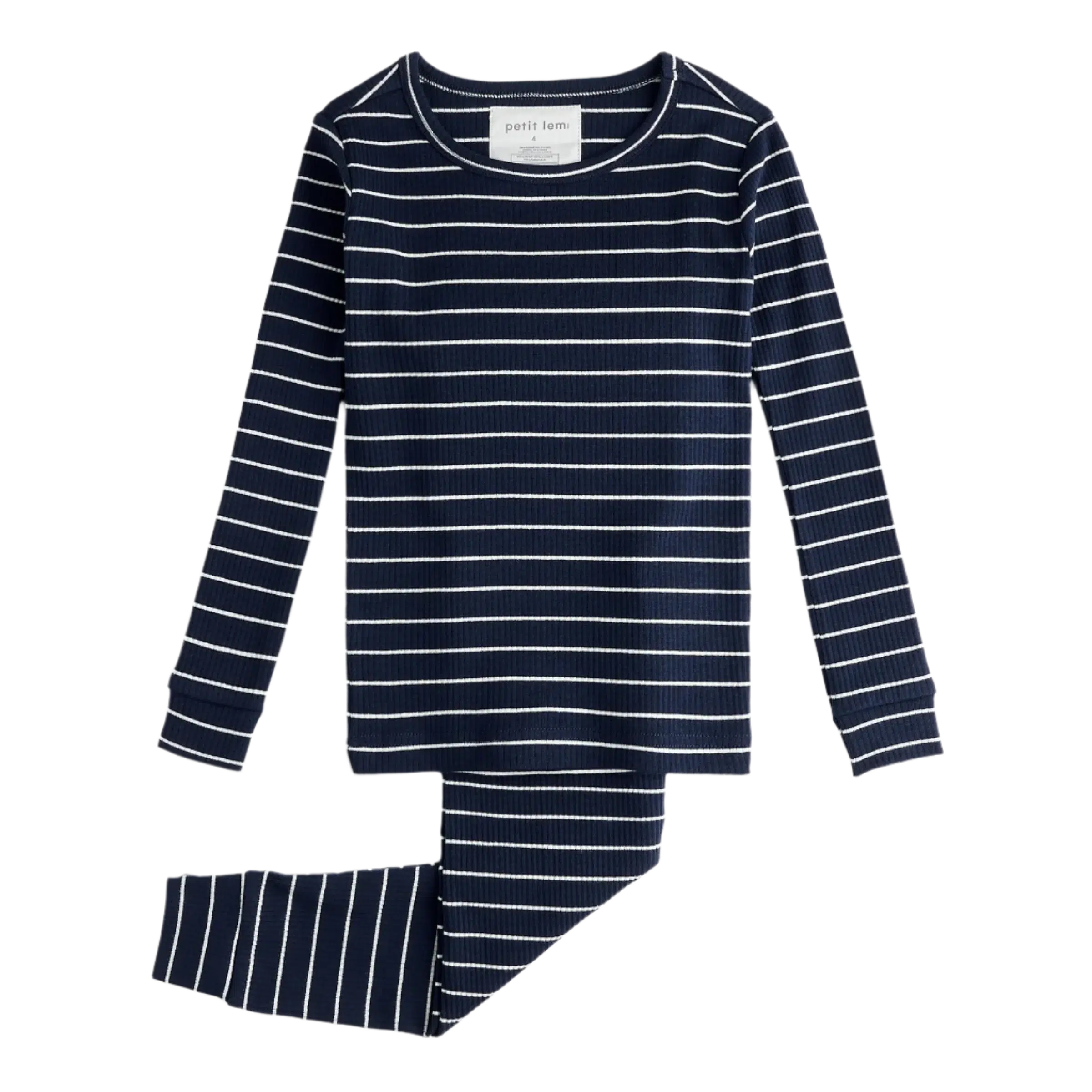 Petit Lem Organic Modal Rib Pajama Set for Babies & Toddlers - Soft Dress Blues Stripe Pajamas - Perfect for Nursery, Bedtime & Lounging