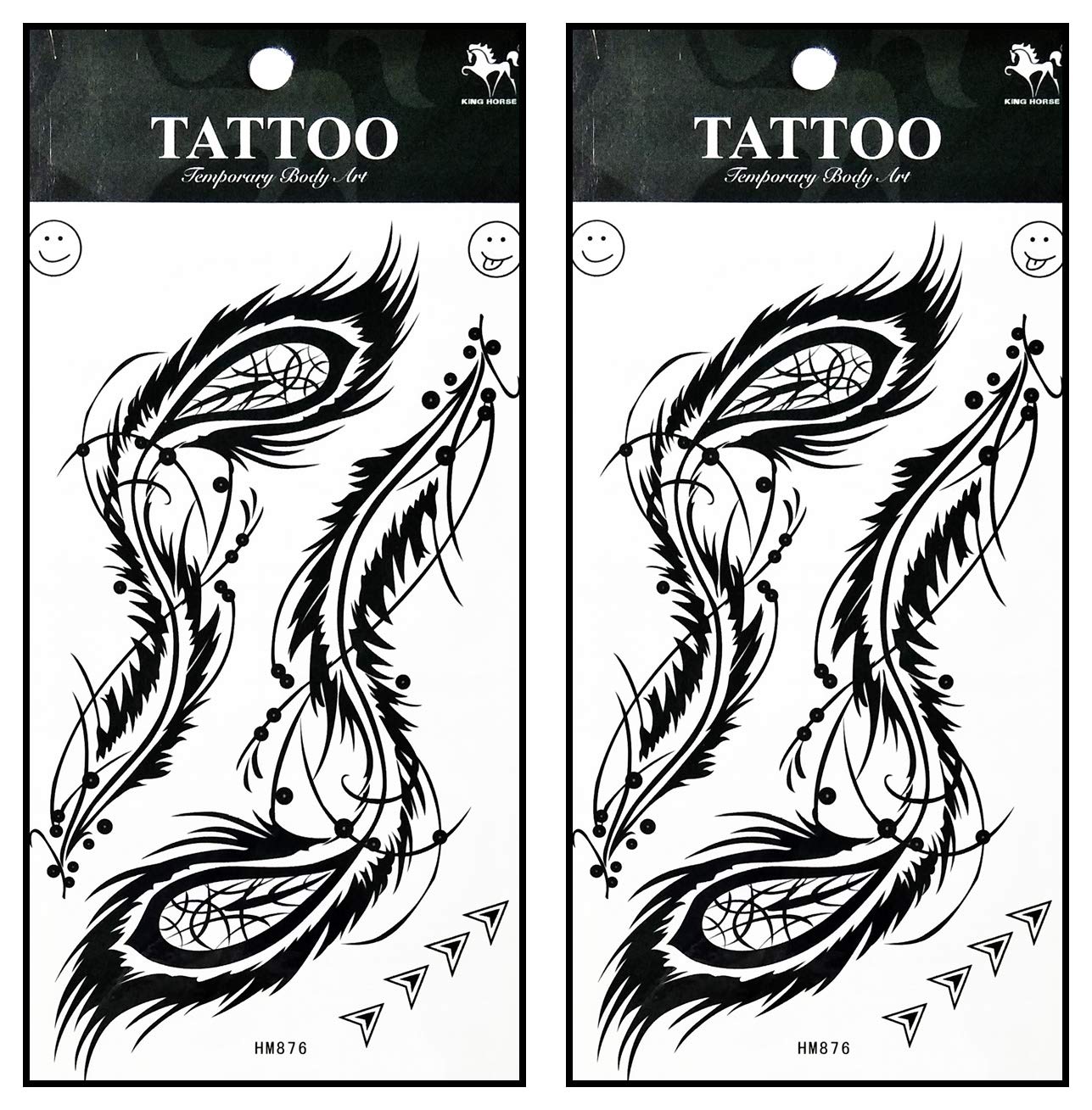 Feather Indian Native American Pollen Temporary Tattoos - 2 Sheets Waterproof Fake Body Art Stickers for Adults, Men, Women, Kids & Teens | Perfect for Festivals, Costume Parties & Cultural Events