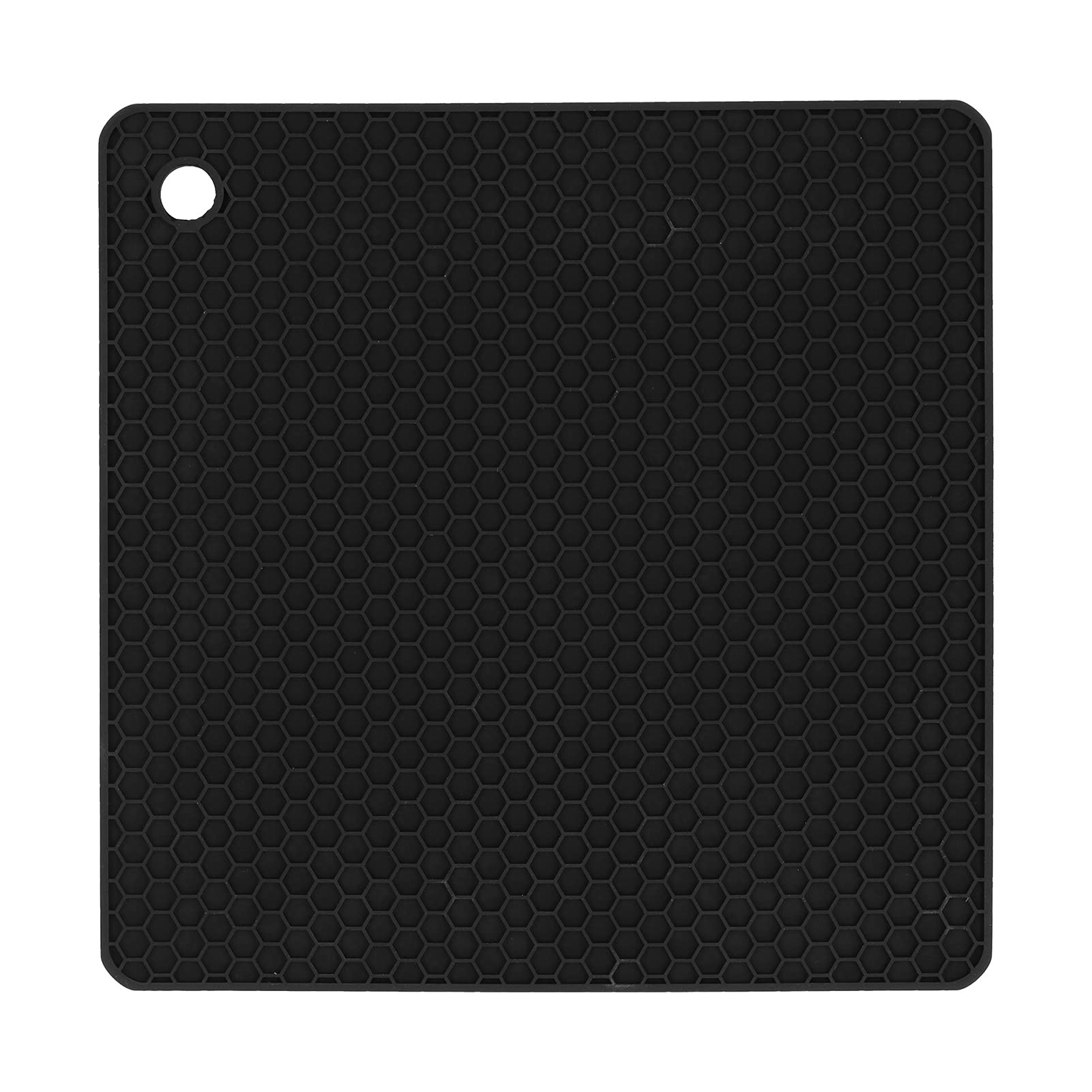 Heat-Resistant Silicone Placemat - Thickened Insulation Pad for Microwave & Dining Table - Black Square Kitchen Mat for Hot Dishes & Meal Protection - Perfect for Home, Kitchen, and Restaurant Use