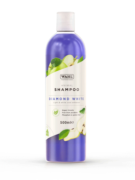 Wahl Diamond White Shampoo for Dogs - Brightening & Whitening Pet Shampoo with Natural Ingredients - Perfect for White & Light-Colored Coats - Grooming, Bath Time & Show Preparation