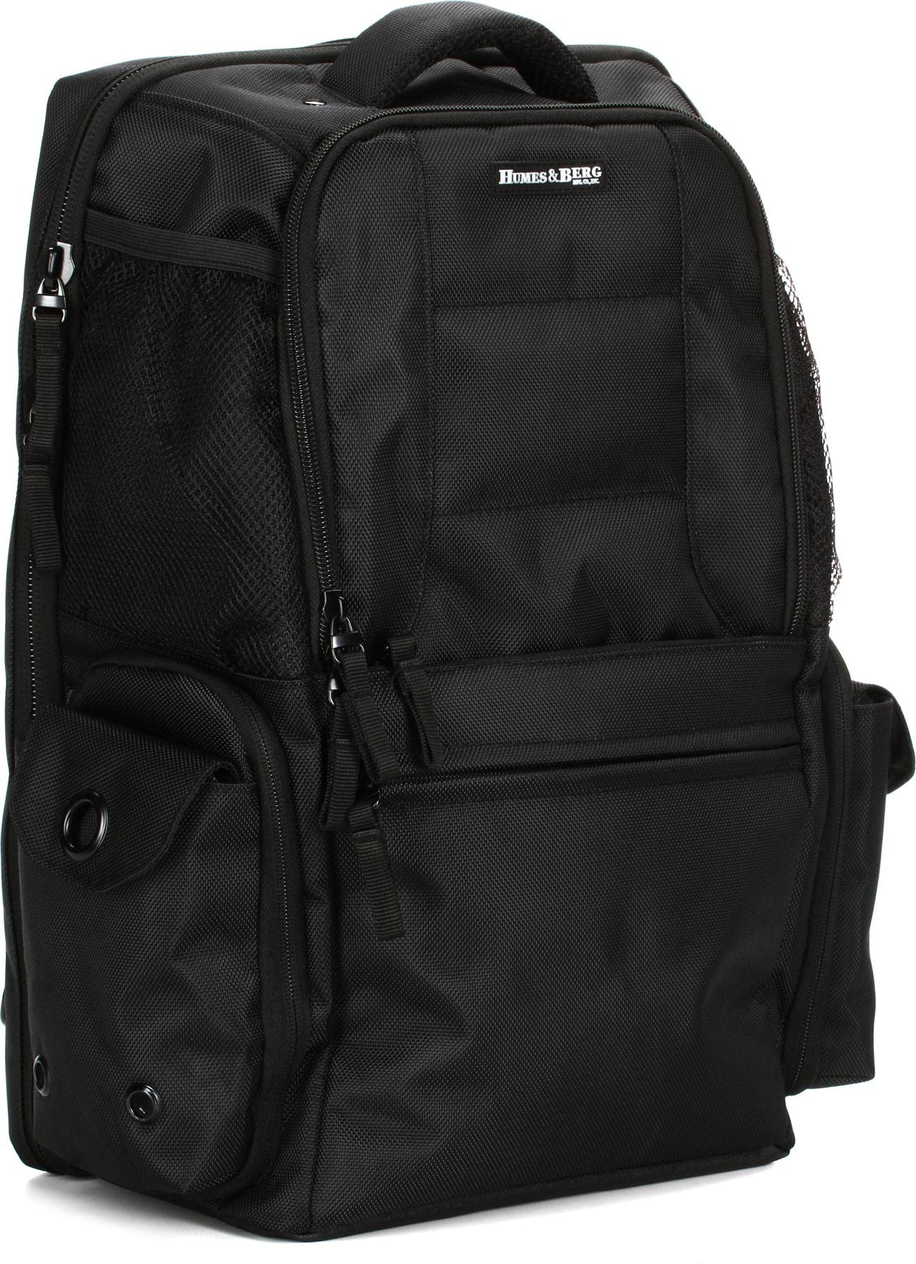 Humes & Berg ZT2100-BK Professional Drummers Tech Backpack - Waterproof Music Gear Storage Bag for Drumsticks, Laptops & Accessories | Perfect for Gigging Musicians & Traveling Drummers