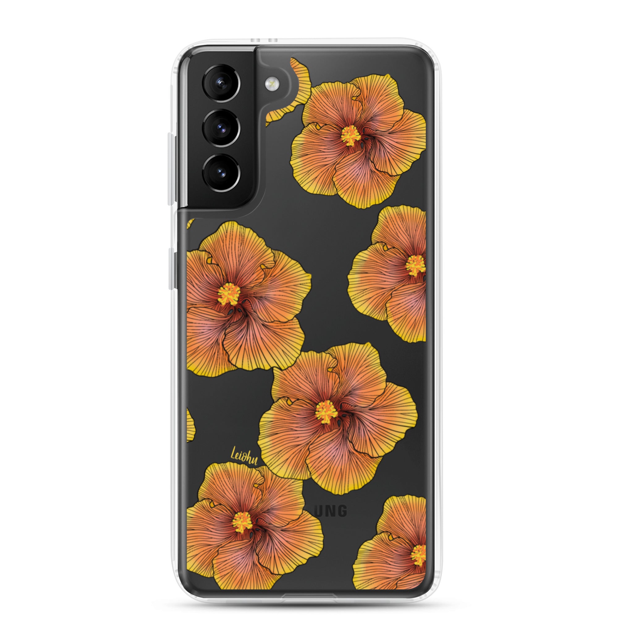 Sunrise Hibiscus Clear Phone Case for Samsung Galaxy - Slim Protective Cover for Everyday Use & Style