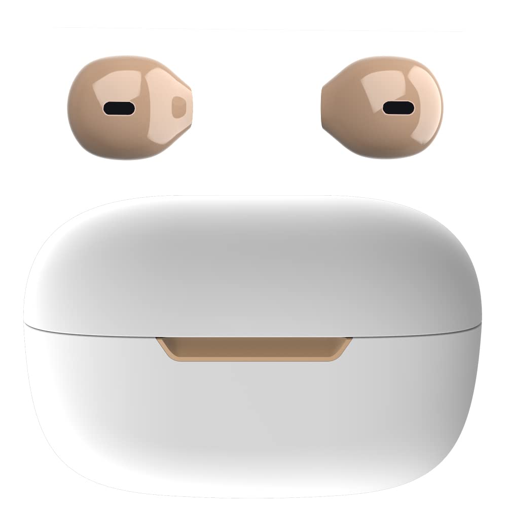 Wireless Bluetooth Earbuds - Mini Invisible Semi-In Ear Headphones with Touch Control, Hi-Fi Stereo Sound for iPhone Android (Ivory) | Perfect for Workouts, Commuting, Music, Audiobooks & Podcasts